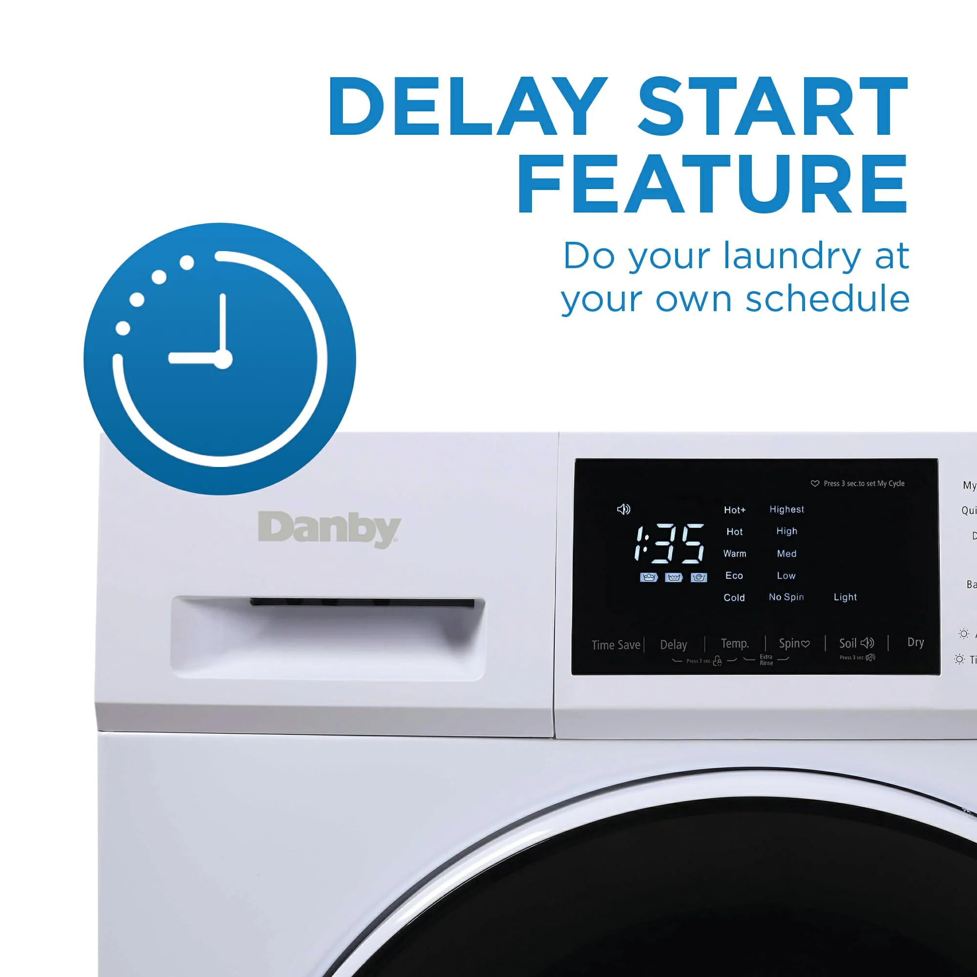 DWM120WDB3 Danby 2.7 cu. ft. All-In-One Ventless Washer/Dryer in White - Image 6