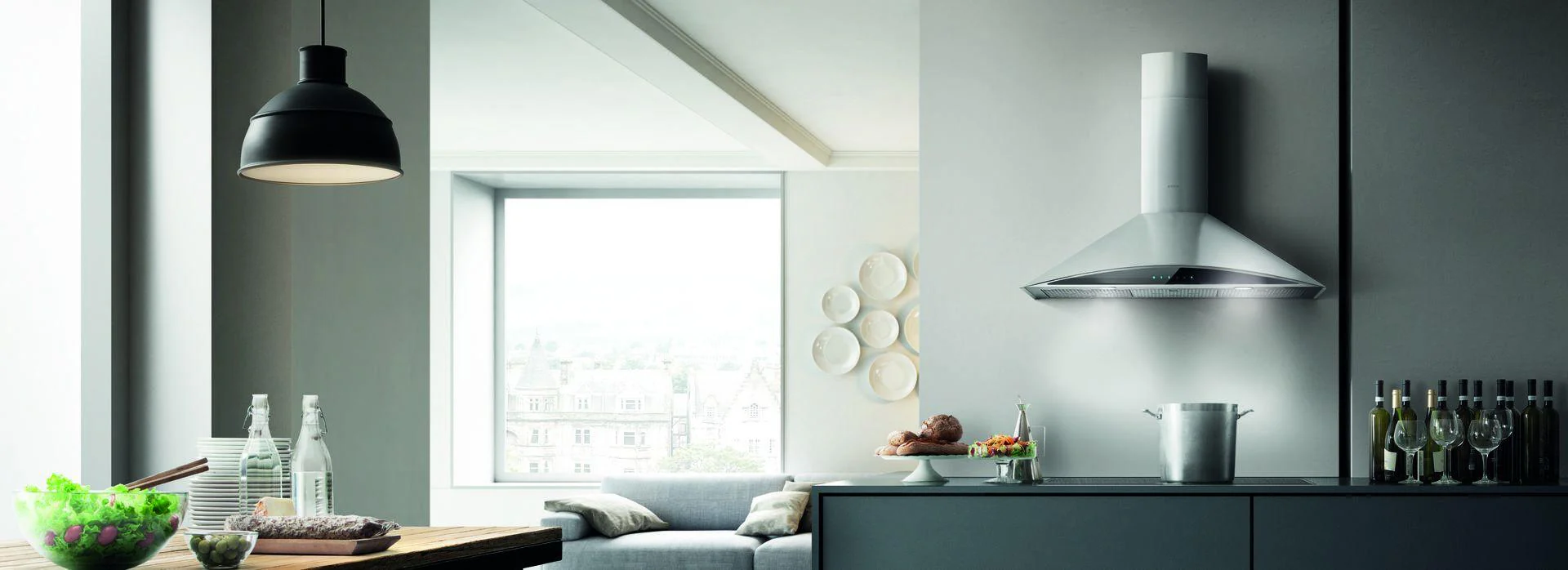 Elica EFG636S1 FOGLIA Wall Mount Range Hood 36" wide - 600CFM