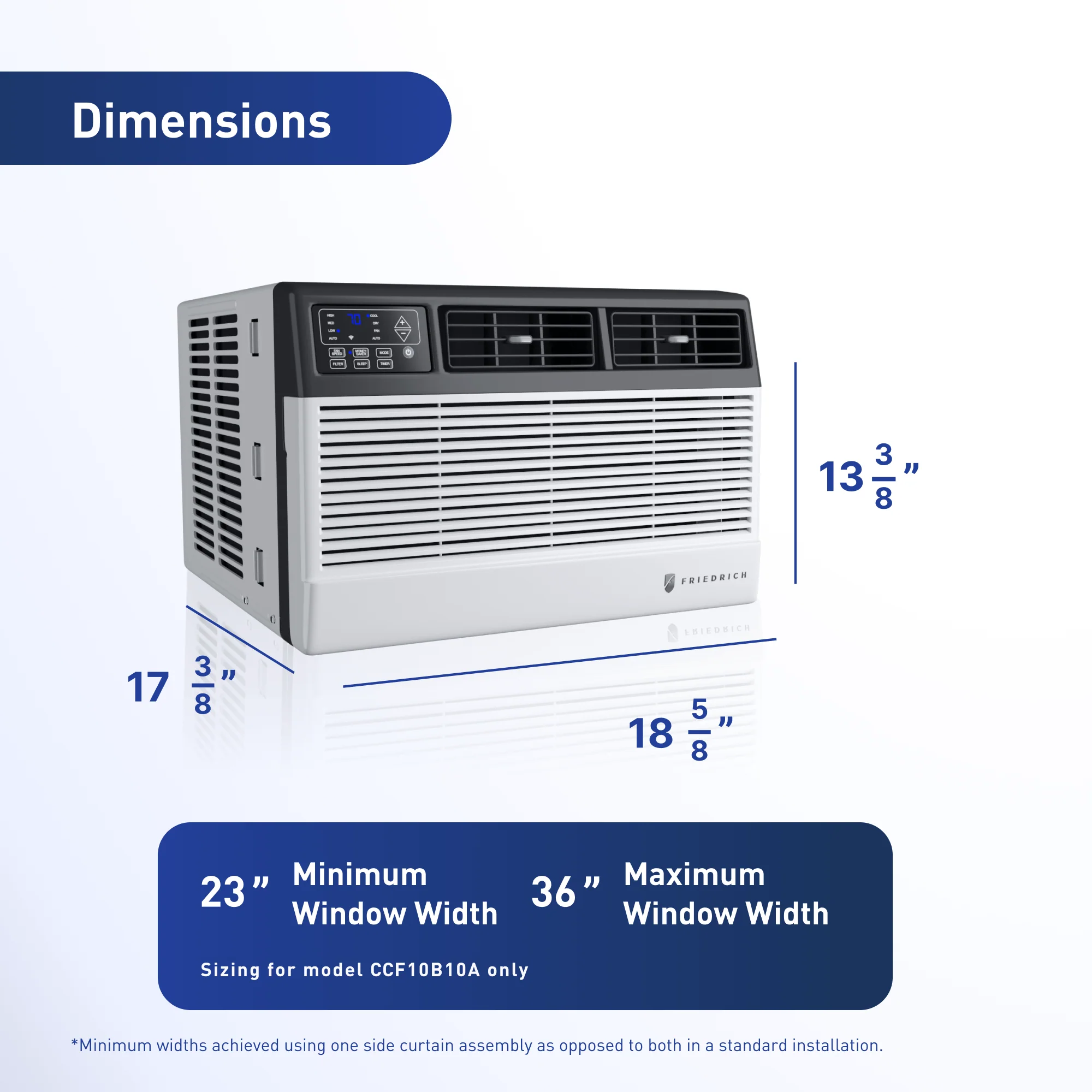 CCF10B10C Friedrich Chill Premier 10,000 BTU 115V Smart Window Air Conditioner - Cool Only - Image 12