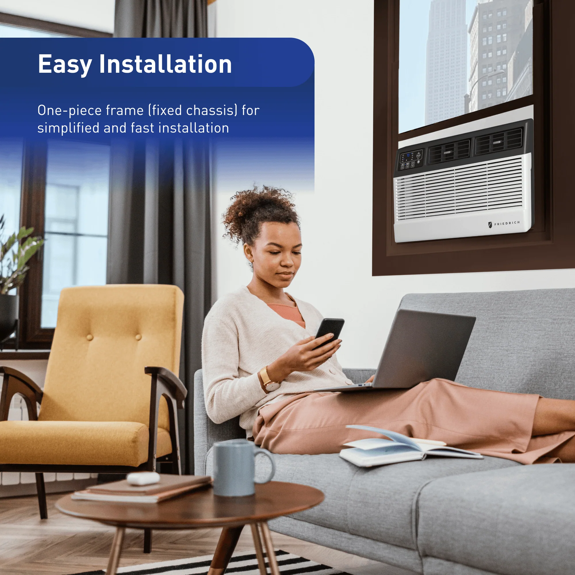 CCF10B10C Friedrich Chill Premier 10,000 BTU 115V Smart Window Air Conditioner - Cool Only - Image 6