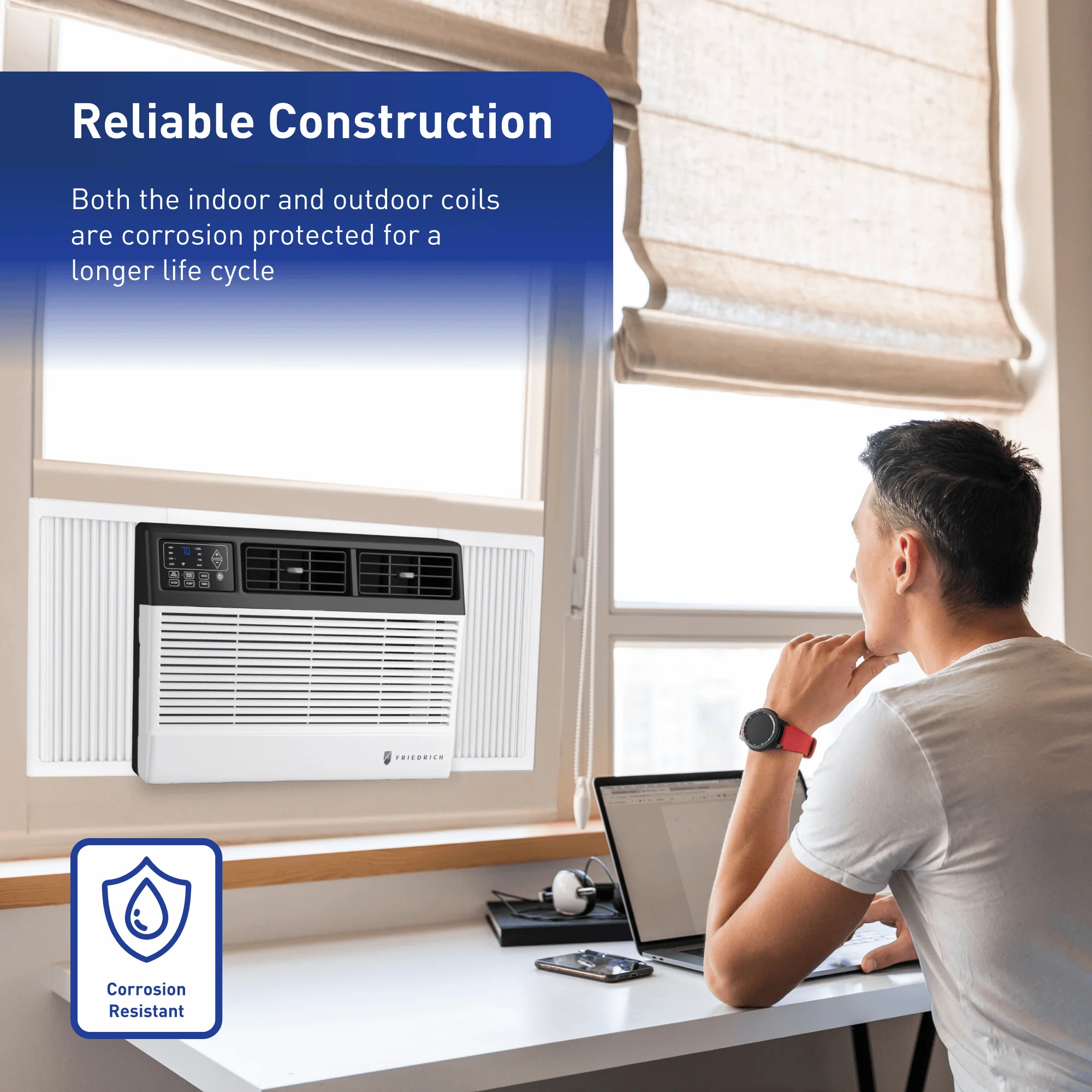 CCF10B10C Friedrich Chill Premier 10,000 BTU 115V Smart Window Air Conditioner - Cool Only - Image 8