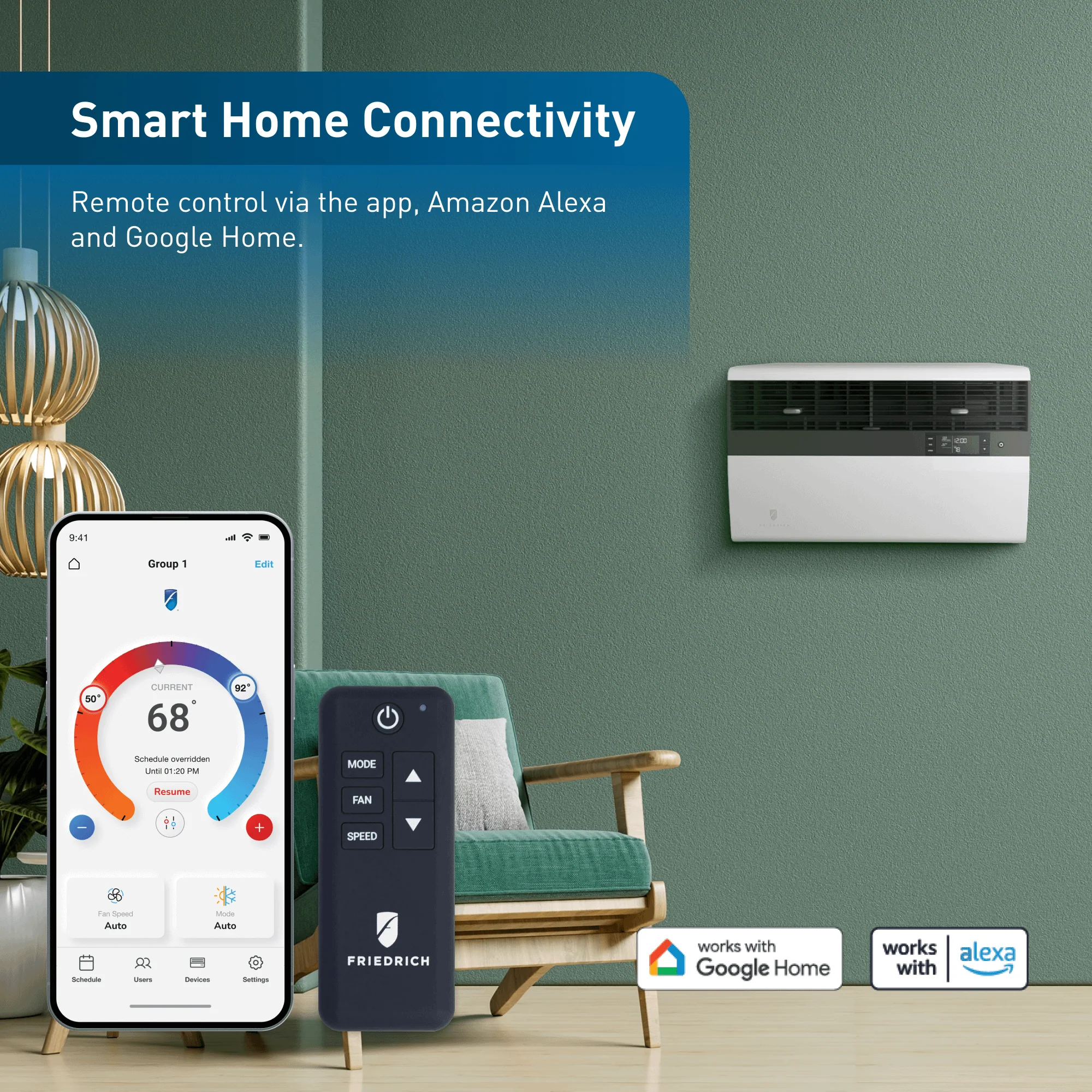KEVL36B35A Friedrich K hl Inverter 36,000 BTU 230V Smart Window/Wall Air Conditioner with Electric Heat - Image 5