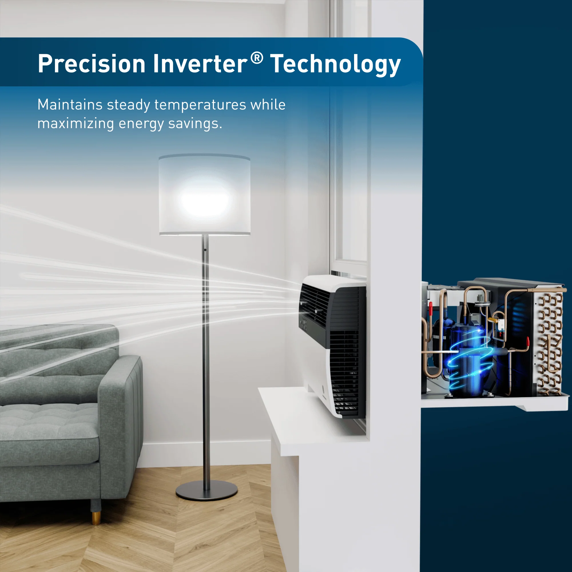 KHVS12B33A Friedrich K hl Inverter 12,000 BTU 230V Smart Window/Wall Air Conditioner with Heat Pump - Image 9