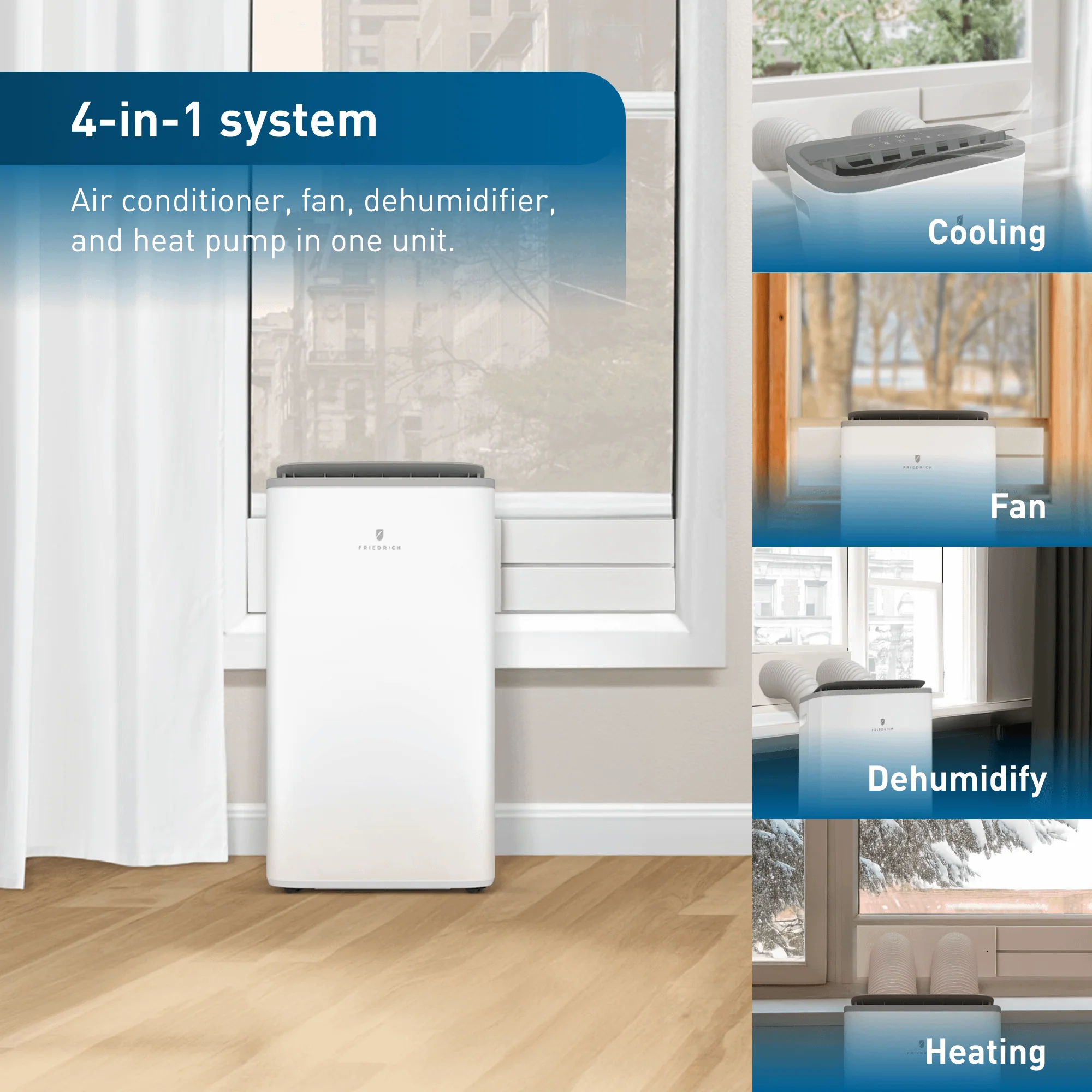 ZHV16DA Friedrich ZoneAire Premier Inverter Dual-Hose 16,000 BTU Smart Portable Air Conditioner with Heat Pump - Image 12