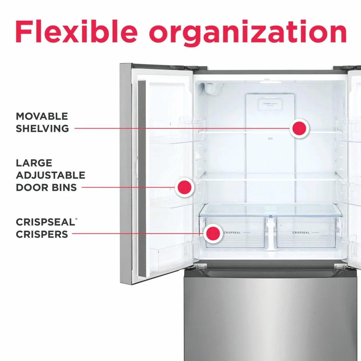 Frigidaire FRFG2011AV 20 Cu. Ft. Counter-Depth French Door Refrigerator - Image 8
