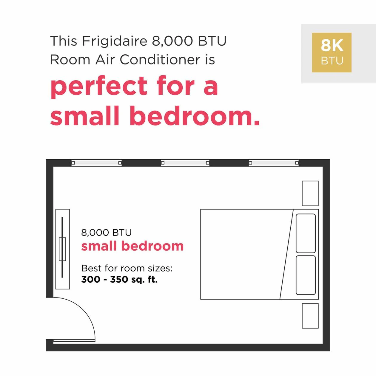 Frigidaire GHWW085TE1 8,000 BTU Inverter Window Room Air Conditioner with Wi-Fi (Energy Star) - Image 2