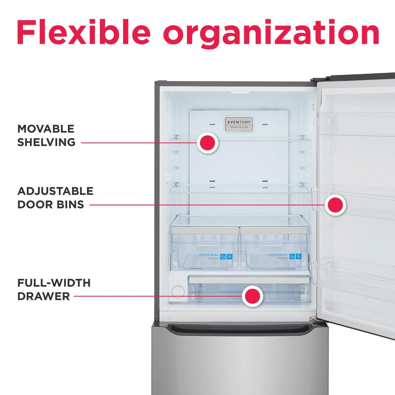 Frigidaire GRBN2012AF 20 Cu. Ft. Standard-Depth Bottom Freezer Refrigerator - Image 7