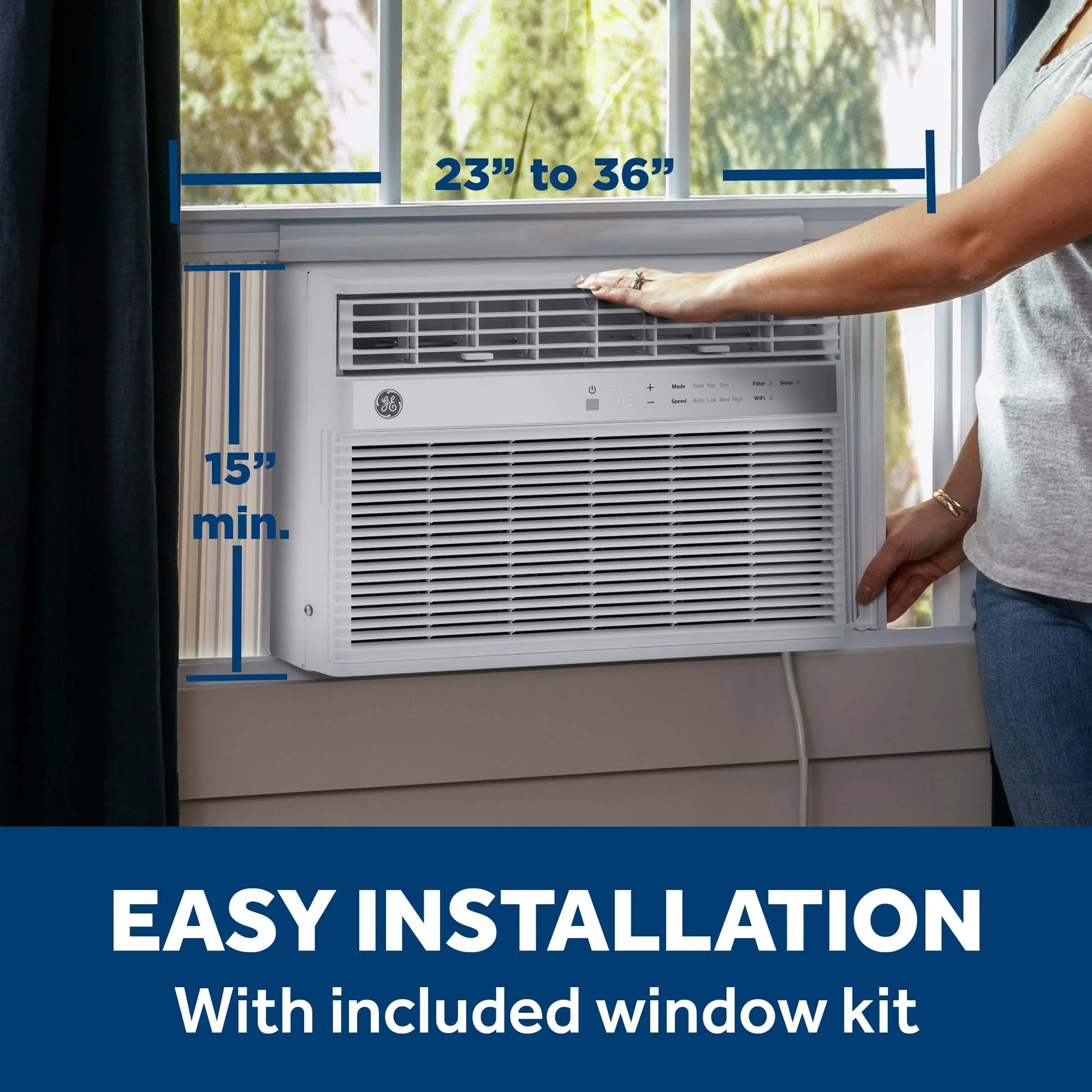GE® 10,000 BTU Smart Electronic Window Air Conditioner for Medium Rooms up to 450 sq. ft. - Image 2