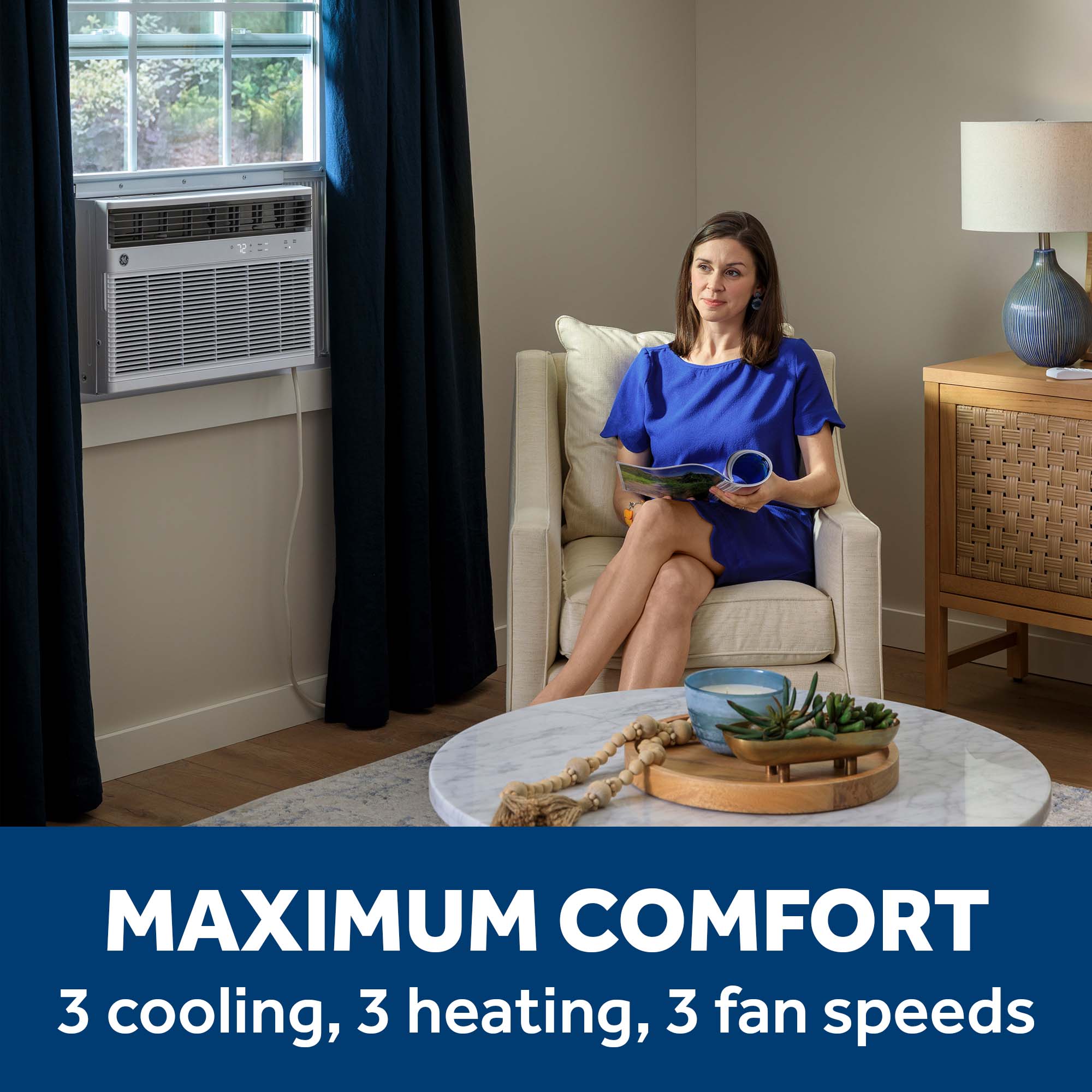 AWGH24WWF GE® 24,000 BTU Smart Heat/Cool Electronic Window Air Conditioner for Extra-Large Rooms up to 1,500 sq. ft. - Image 7