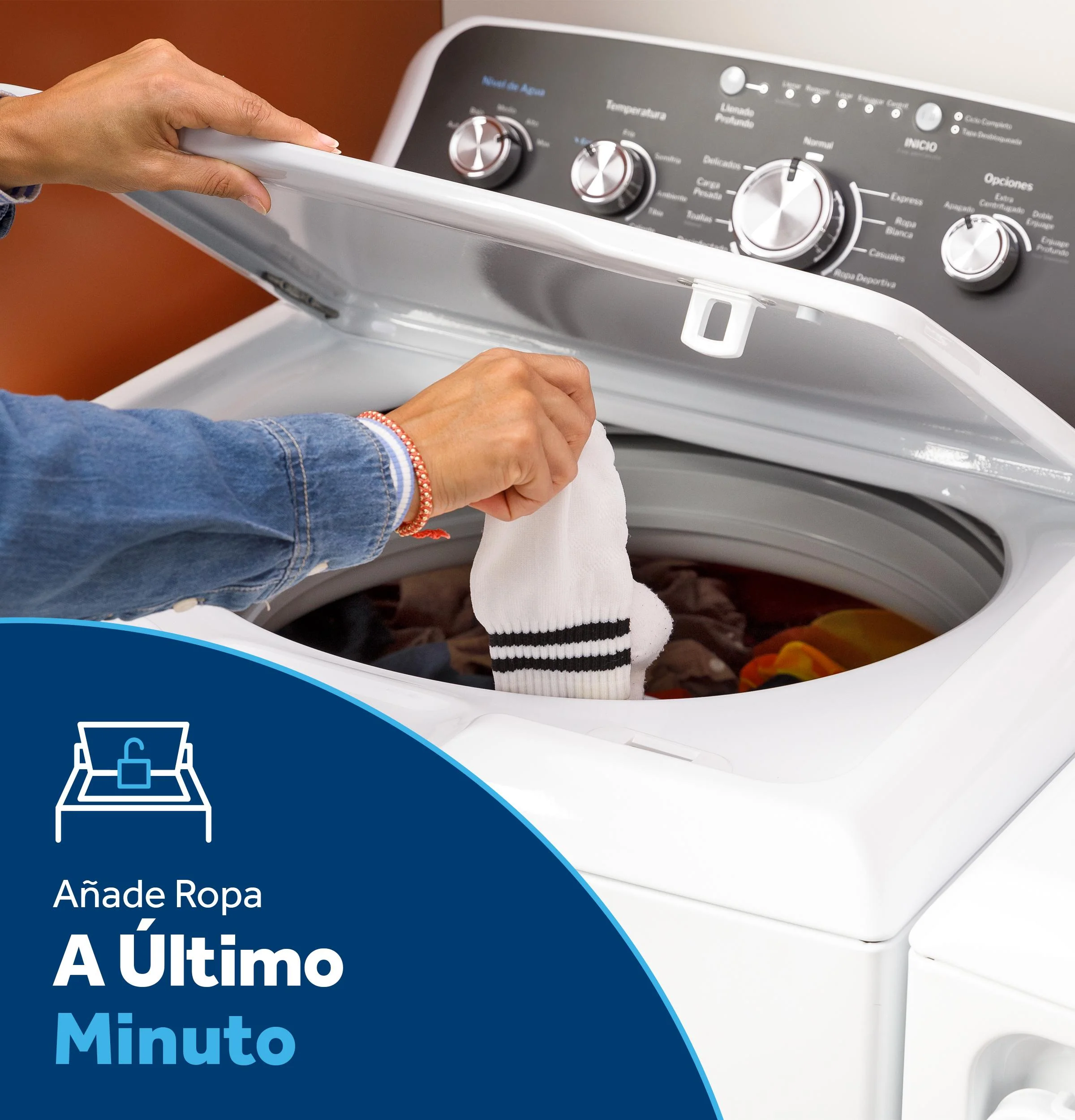 ETW485ASWWB GE® 4.5 cu. ft. Capacity Washer with Spanish Panel and Wash Modes Soak and Power - Image 12