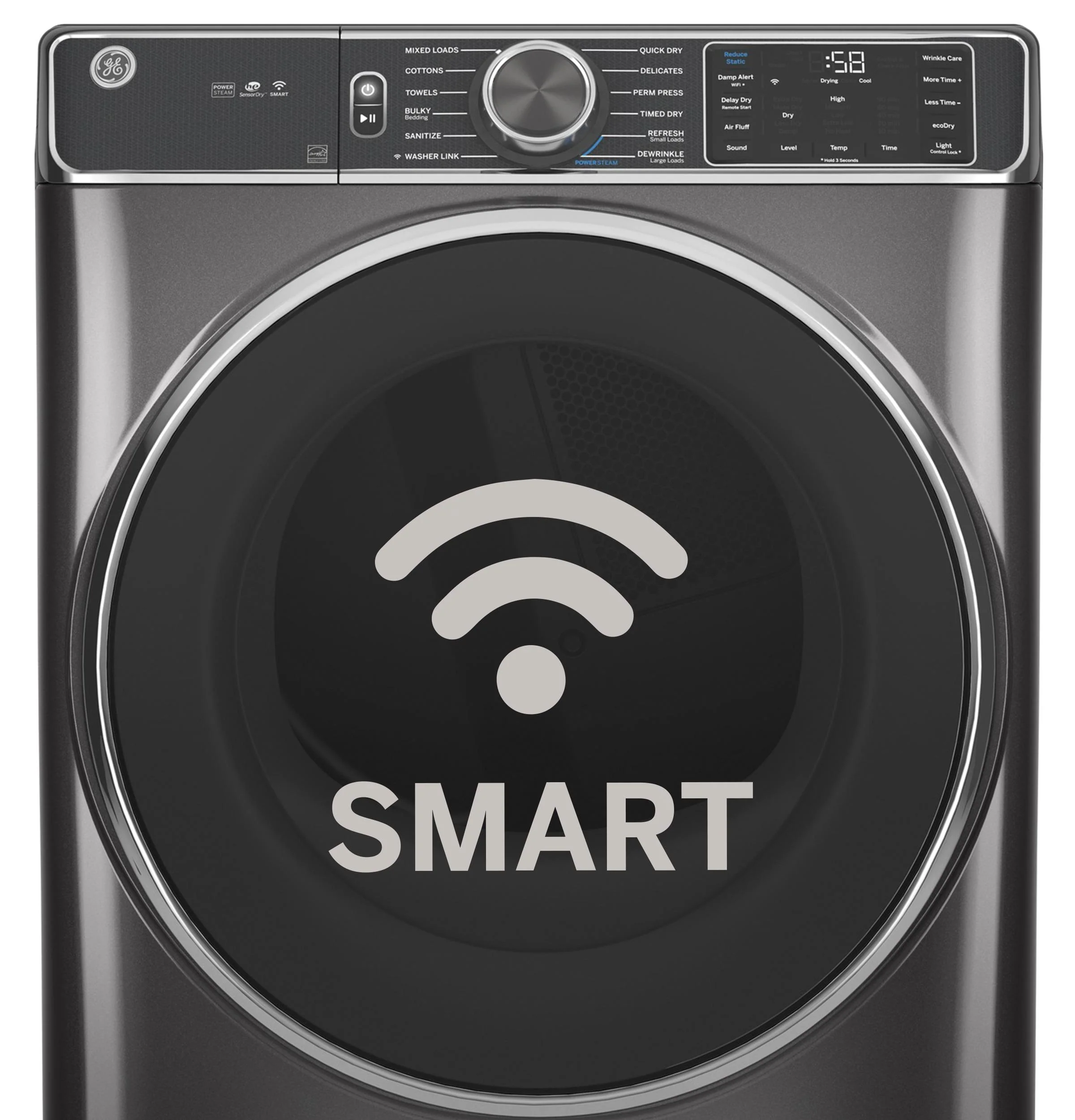 GFD55ESSNWW GE® ENERGY STAR® 7.8 cu. ft. Capacity Smart Front Load Electric Dryer with Sanitize Cycle - Image 41