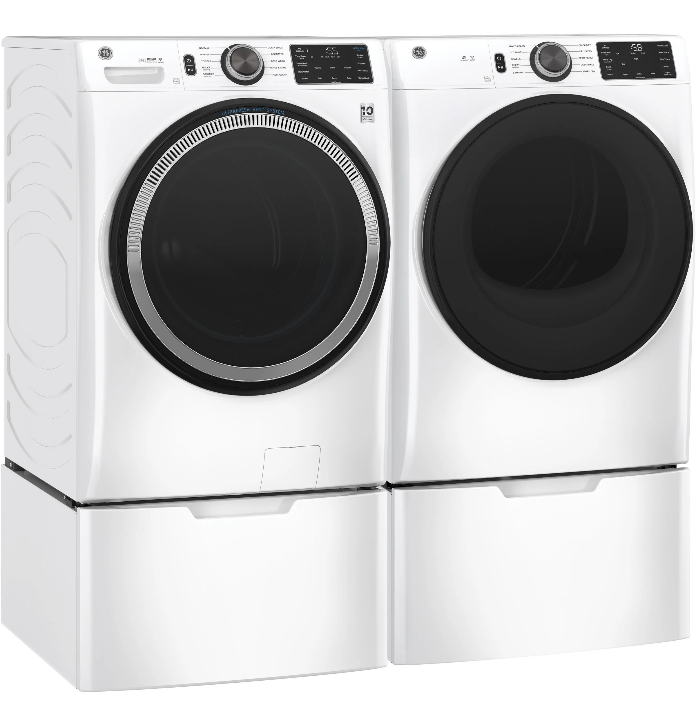 GFD55ESSNWW GE® ENERGY STAR® 7.8 cu. ft. Capacity Smart Front Load Electric Dryer with Sanitize Cycle - Image 8