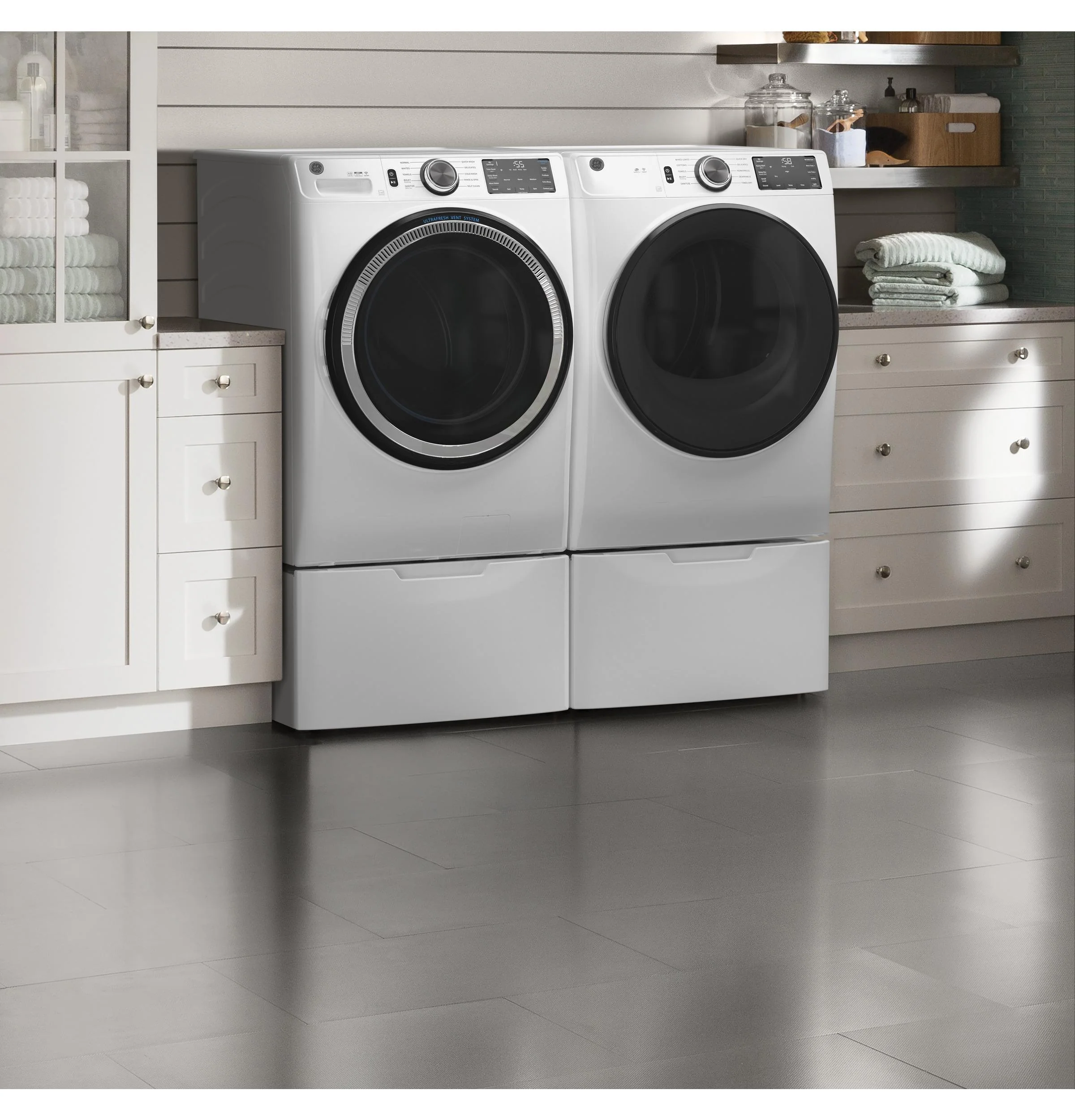 GFD55GSSNWW GE® ENERGY STAR® 7.8 cu. ft. Capacity Smart Front Load Gas Dryer with Sanitize Cycle - Image 49