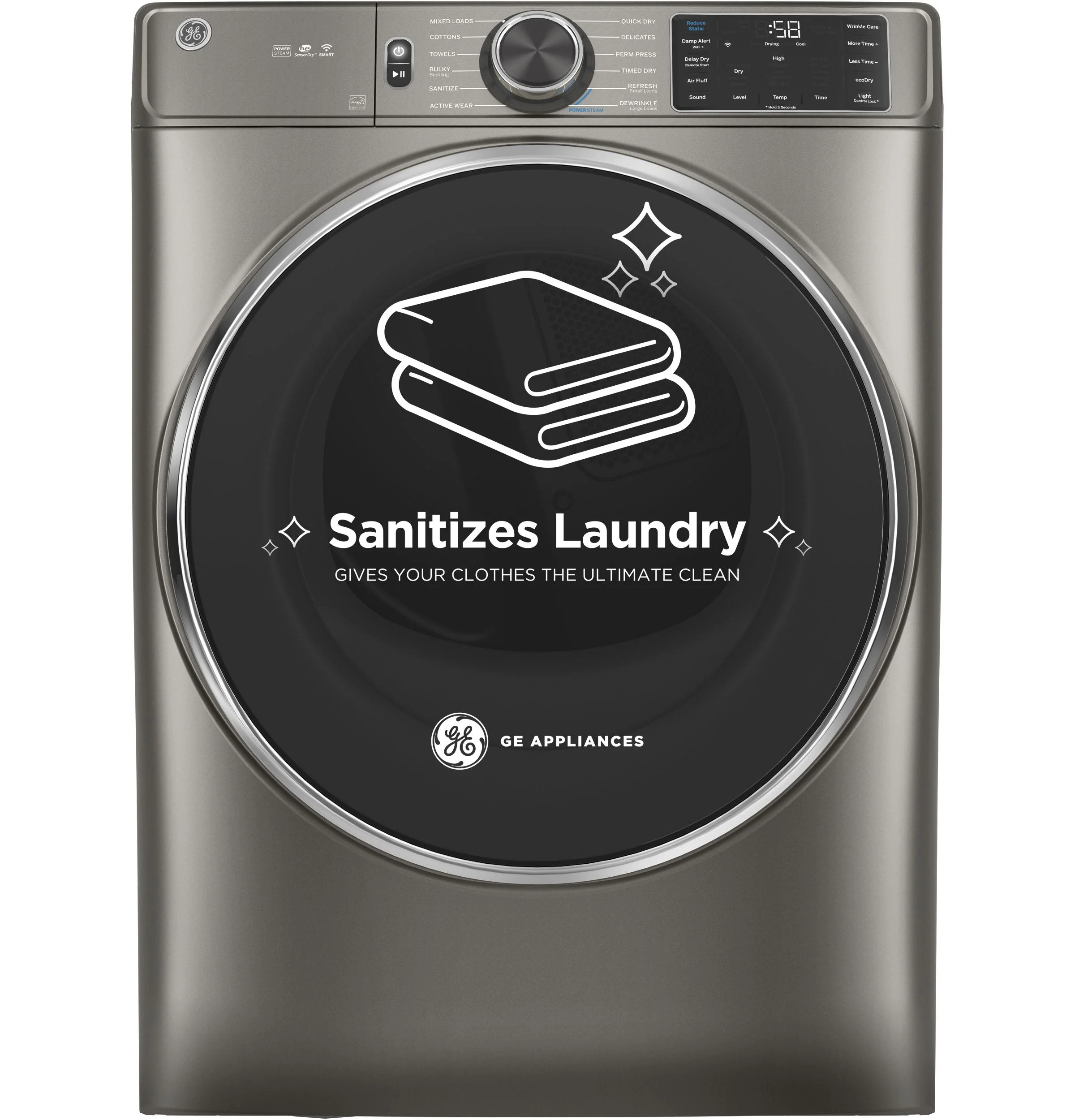 GE® 7.8 cu. ft. Capacity Smart Front Load Electric Dryer with Steam and Sanitize Cycle - Image 20
