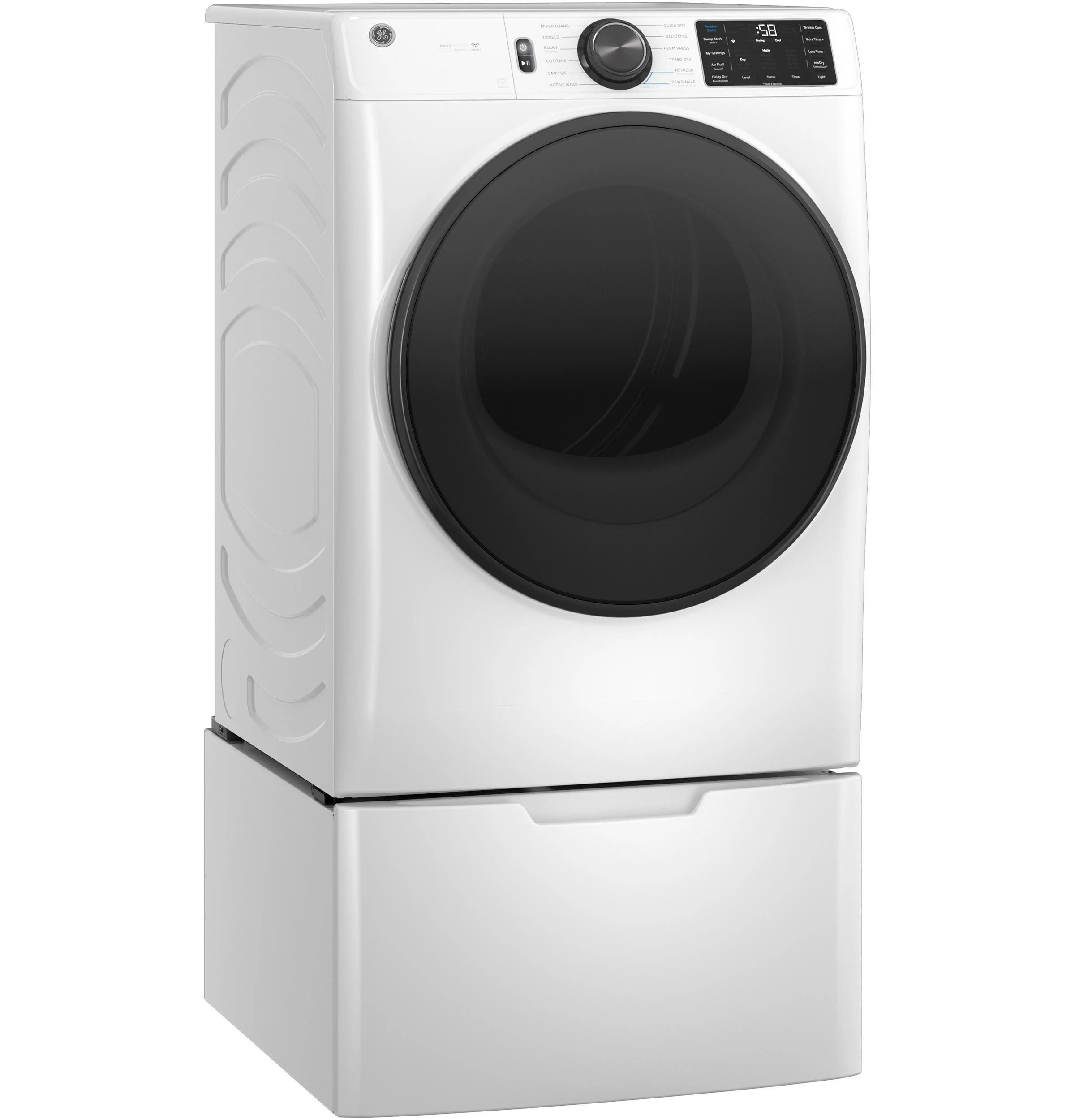 GFD65ESSVWW GE® ENERGY STAR® 7.8 cu. ft. Capacity Smart Front Load Electric Dryer with Steam and Sanitize Cycle - Image 5