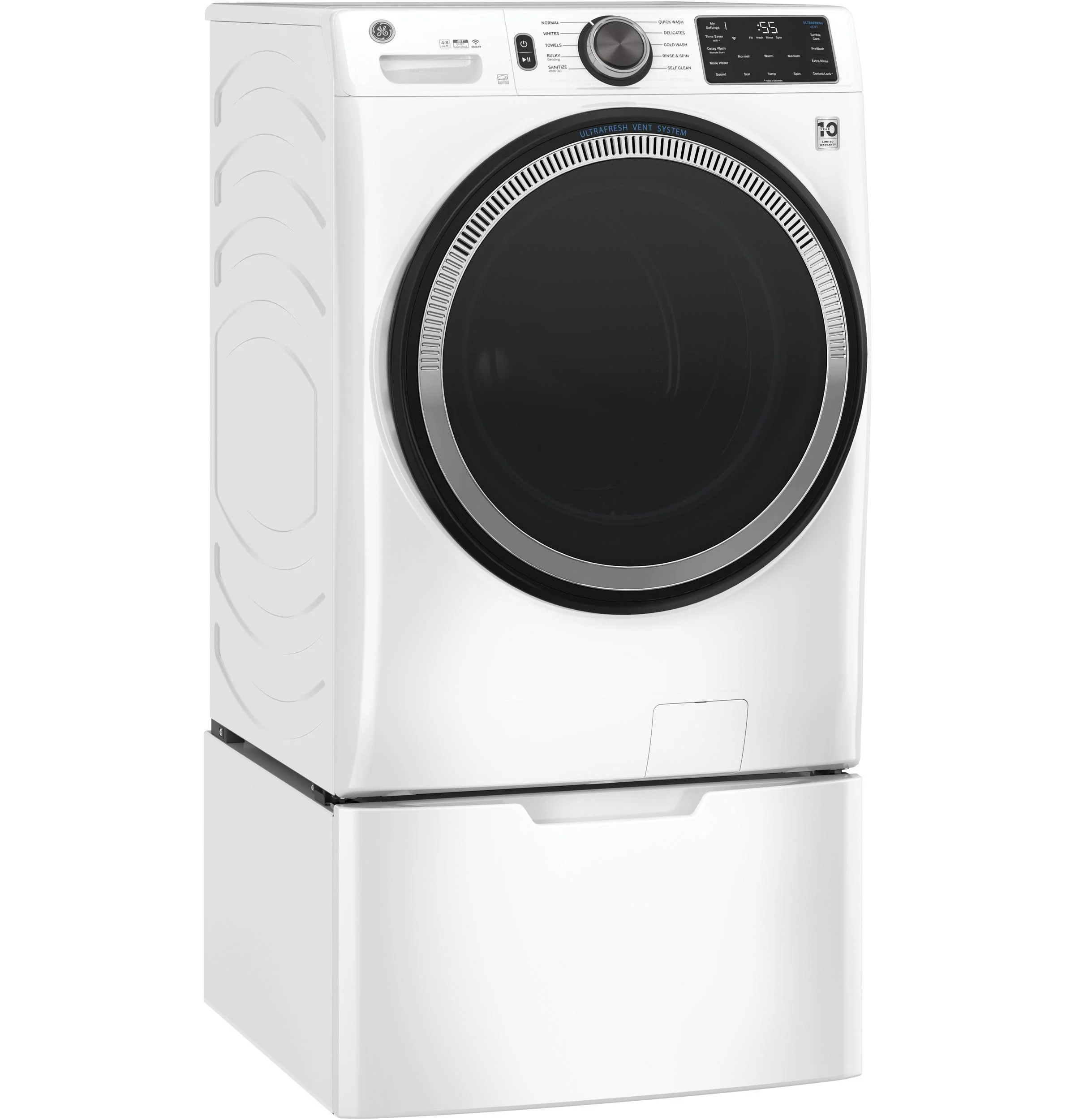 GFW550SSNWW GE® ENERGY STAR 4.8 cu. ft. Capacity Smart Front Load ® Washer with UltraFresh Vent System with OdorBlock™ and Sanitize w/Oxi - Image 3