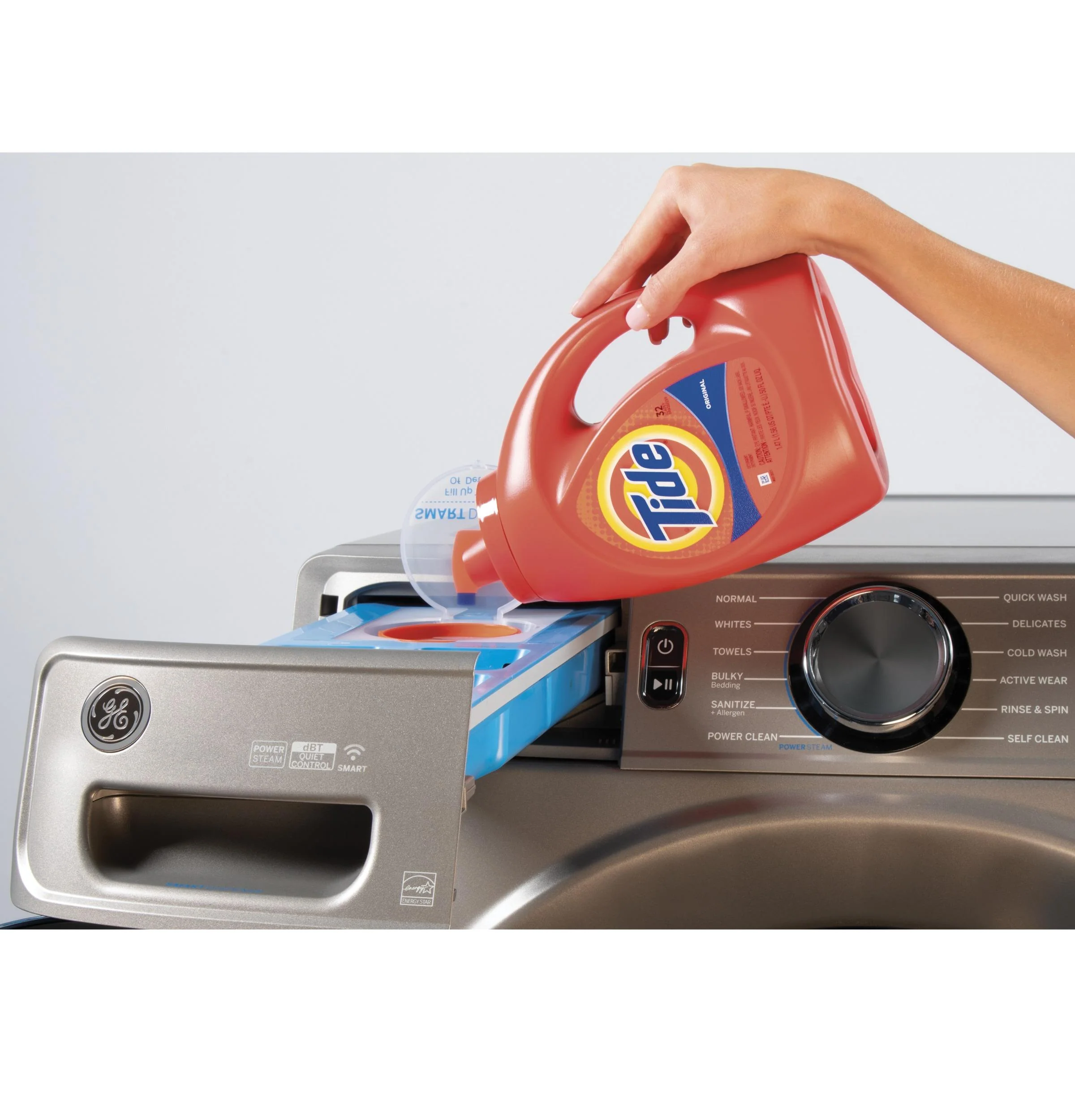 GE® 4.8 cu. ft. Capacity Smart Front Load ENERGY STAR® Steam Washer with SmartDispense™ UltraFresh Vent System with OdorBlock™ and Sanitize + Allergen - Image 16