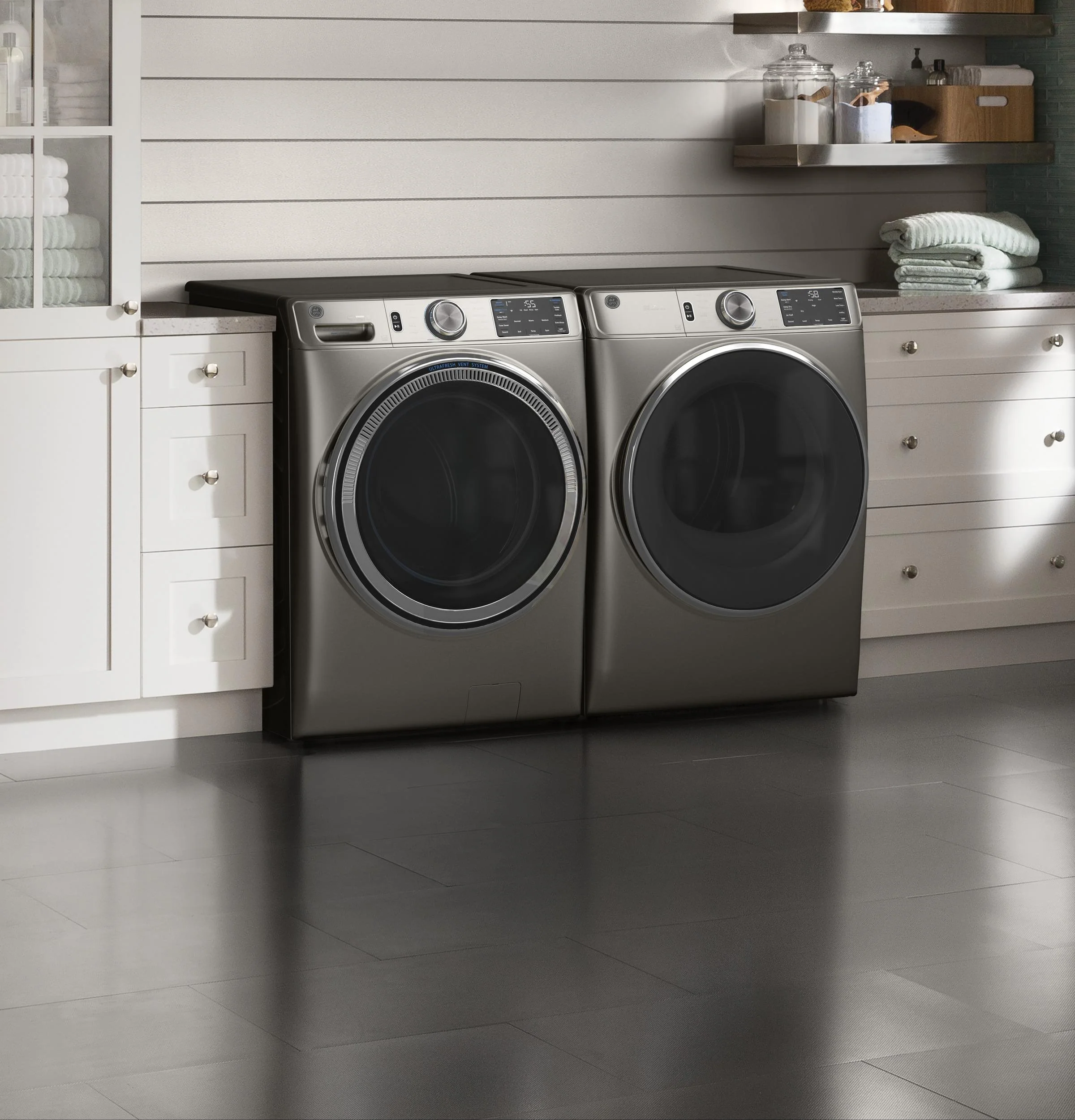 GE® 4.8 cu. ft. Capacity Smart Front Load ENERGY STAR® Steam Washer with SmartDispense™ UltraFresh Vent System with OdorBlock™ and Sanitize + Allergen - Image 56
