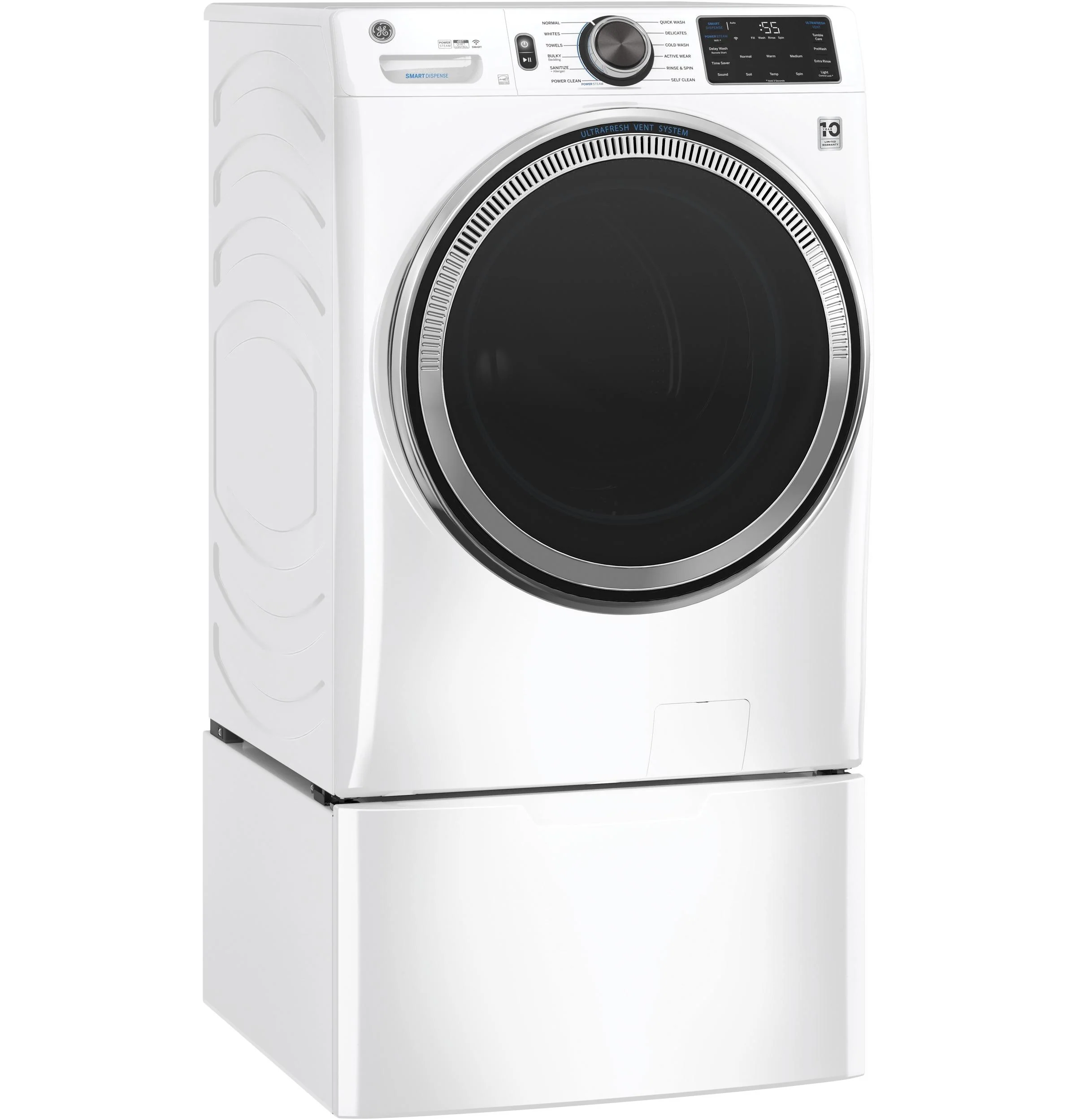 GE® 4.8 cu. ft. Capacity Smart Front Load ENERGY STAR® Steam Washer with SmartDispense™ UltraFresh Vent System with OdorBlock™ and Sanitize + Allergen - Image 3