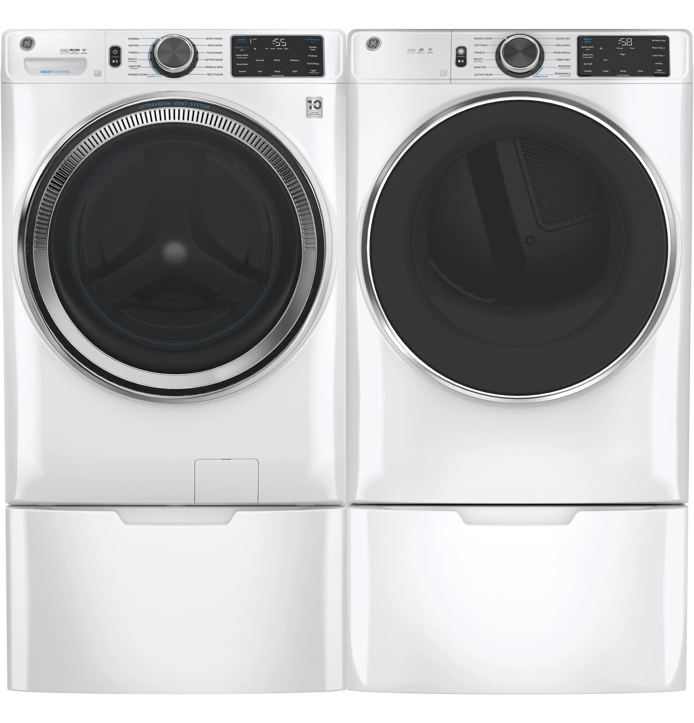 GE® 4.8 cu. ft. Capacity Smart Front Load ENERGY STAR® Steam Washer with SmartDispense™ UltraFresh Vent System with OdorBlock™ and Sanitize + Allergen - Image 5