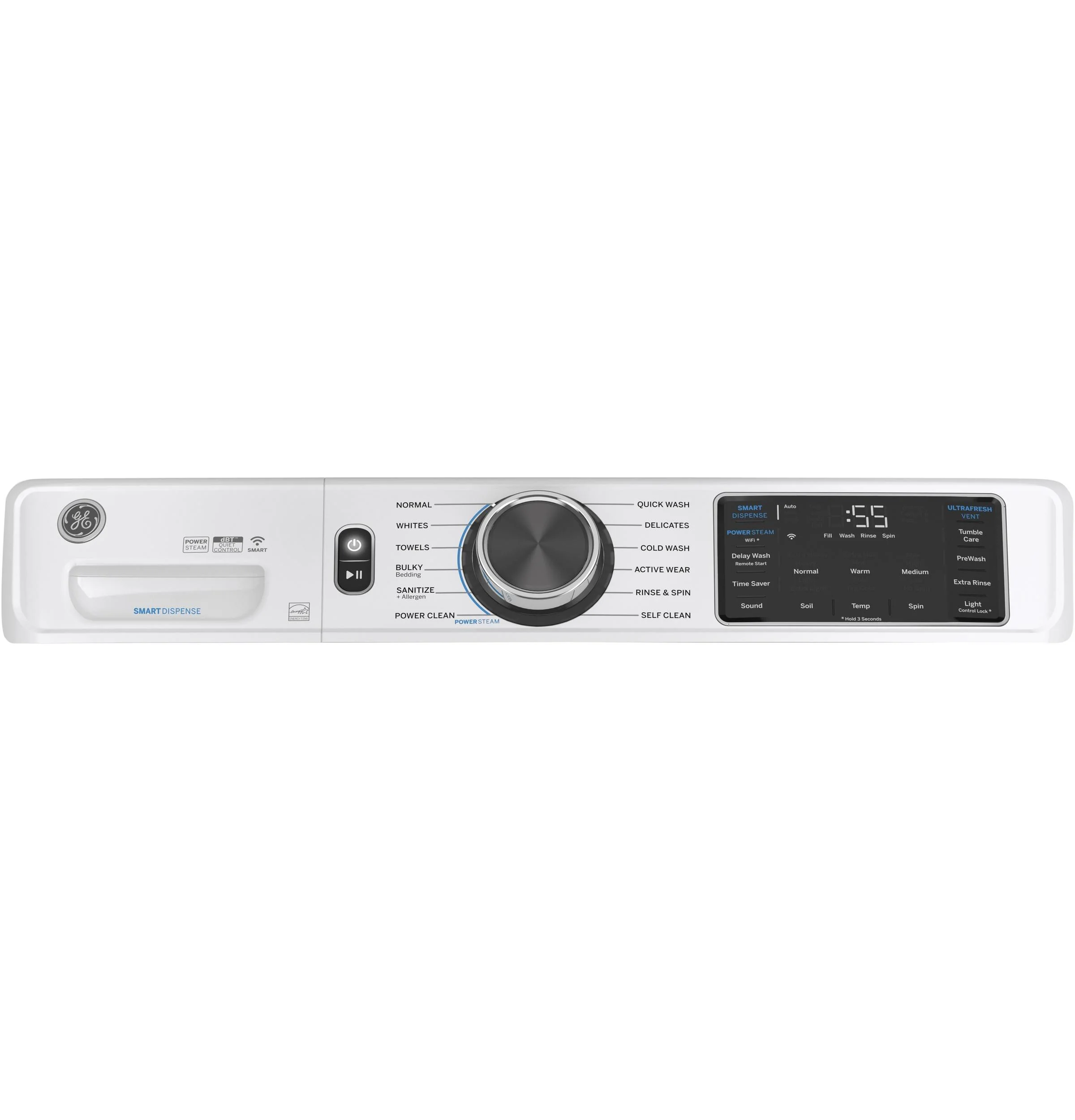 GE® 4.8 cu. ft. Capacity Smart Front Load ENERGY STAR® Steam Washer with SmartDispense™ UltraFresh Vent System with OdorBlock™ and Sanitize + Allergen - Image 7
