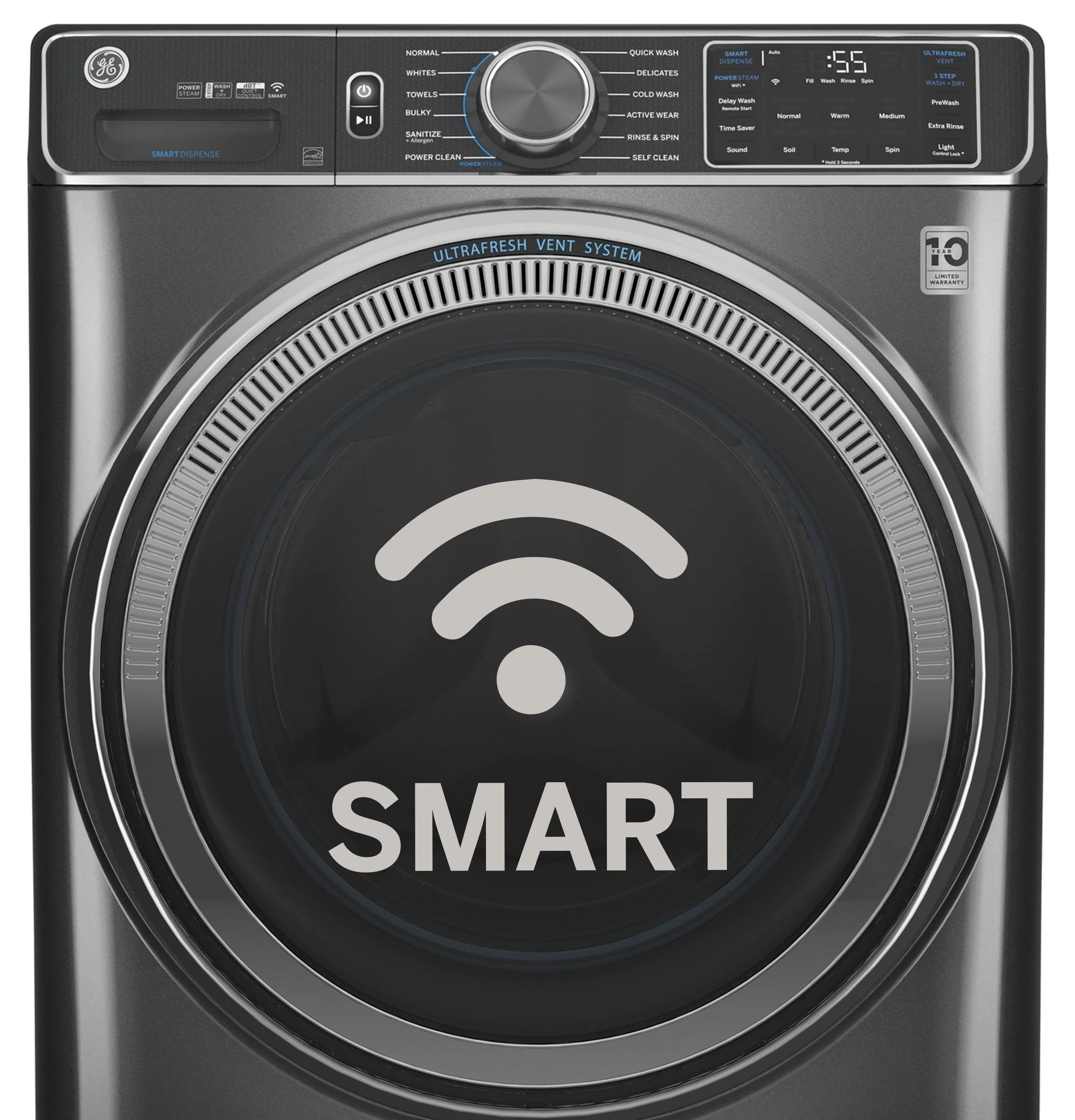 GE® ENERGY STAR® 5.0 cu. ft. Capacity Smart Front Load Steam Washer with SmartDispense™ UltraFresh Vent System with OdorBlock™ and Sanitize Allergen - Image 56