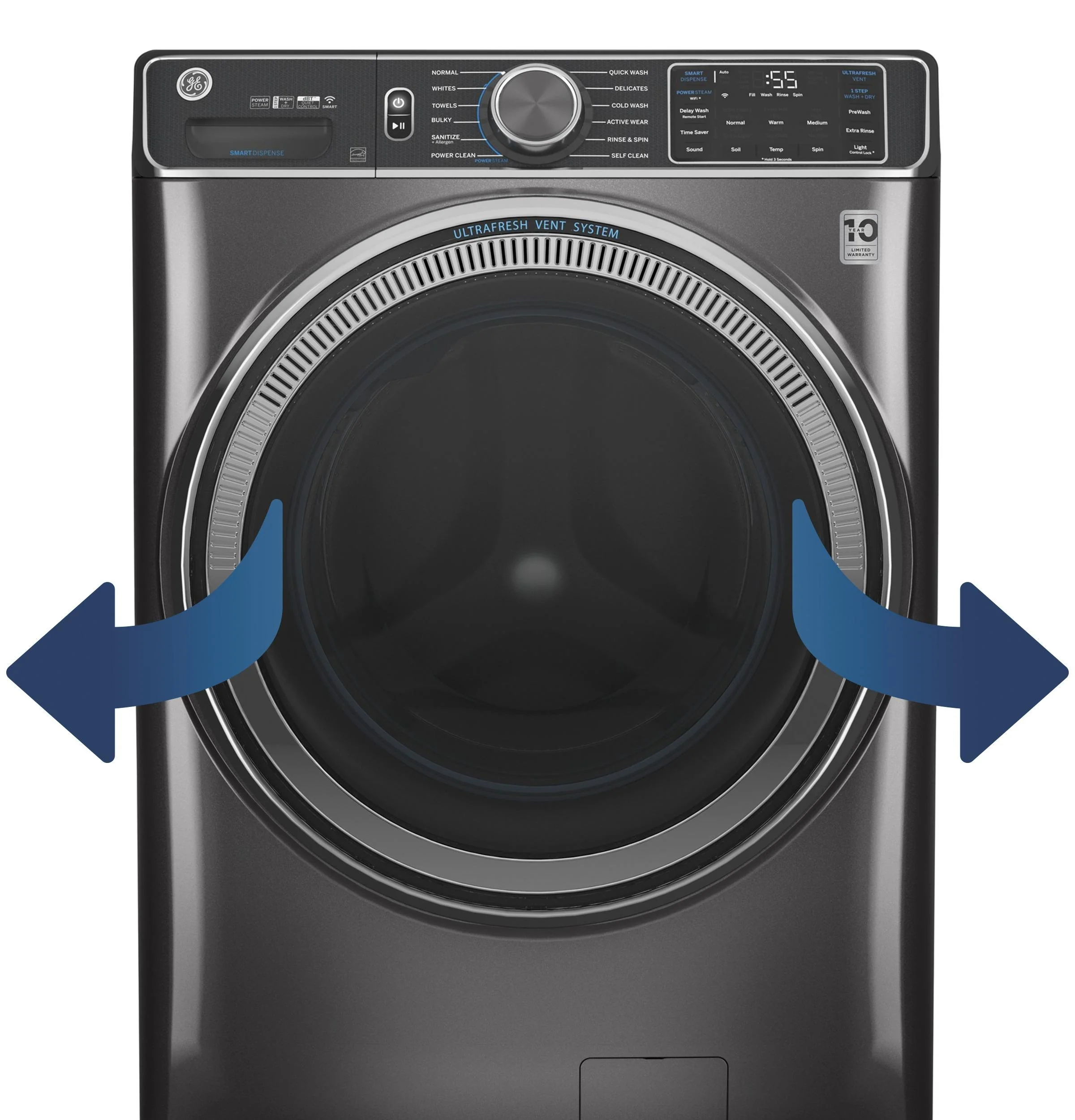 GE® ENERGY STAR® 5.0 cu. ft. Capacity Smart Front Load Steam Washer with SmartDispense™ UltraFresh Vent System with OdorBlock™ and Sanitize Allergen - Image 57