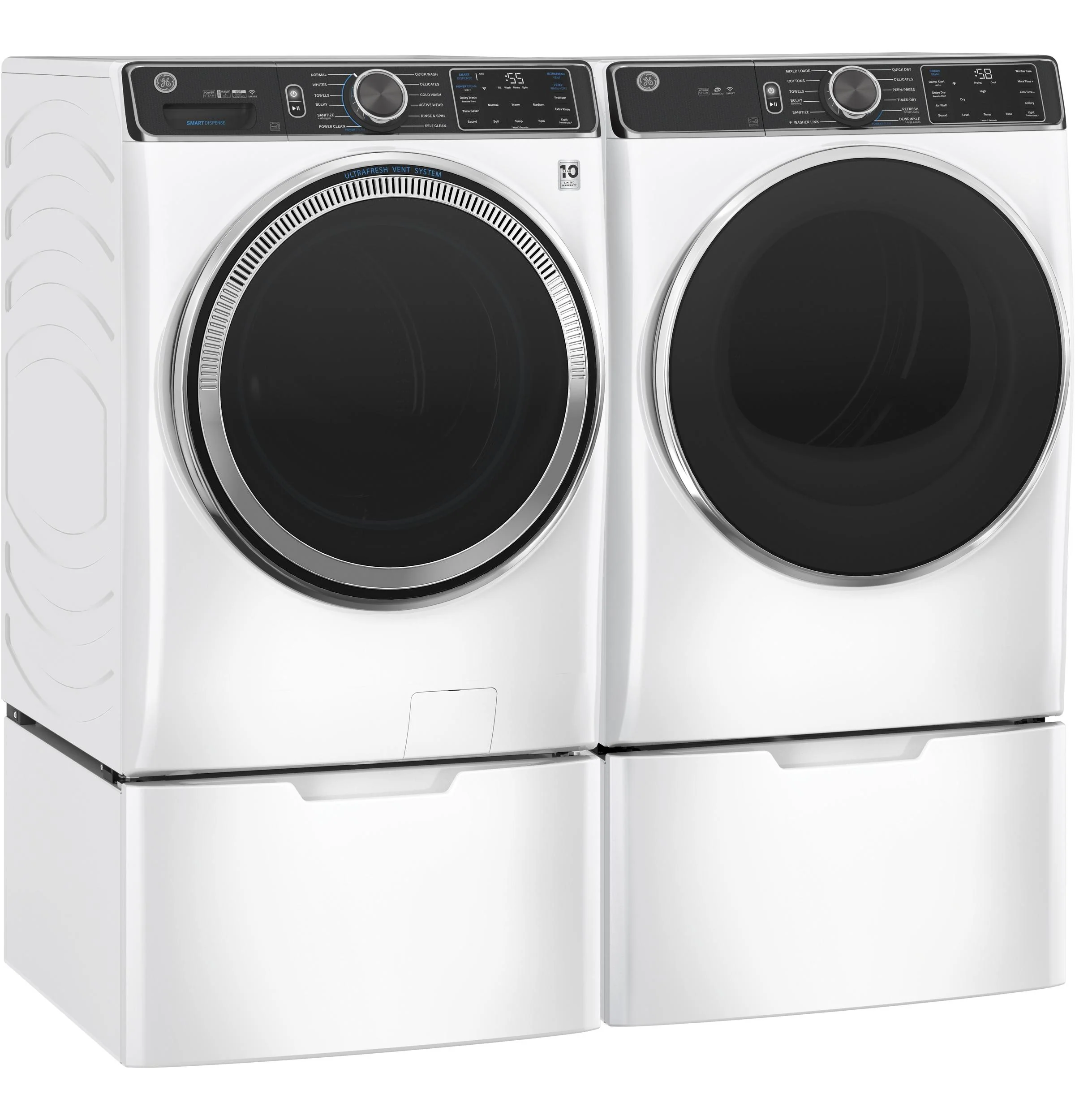 GE® ENERGY STAR® 5.0 cu. ft. Capacity Smart Front Load Steam Washer with SmartDispense™ UltraFresh Vent System with OdorBlock™ and Sanitize Allergen - Image 7