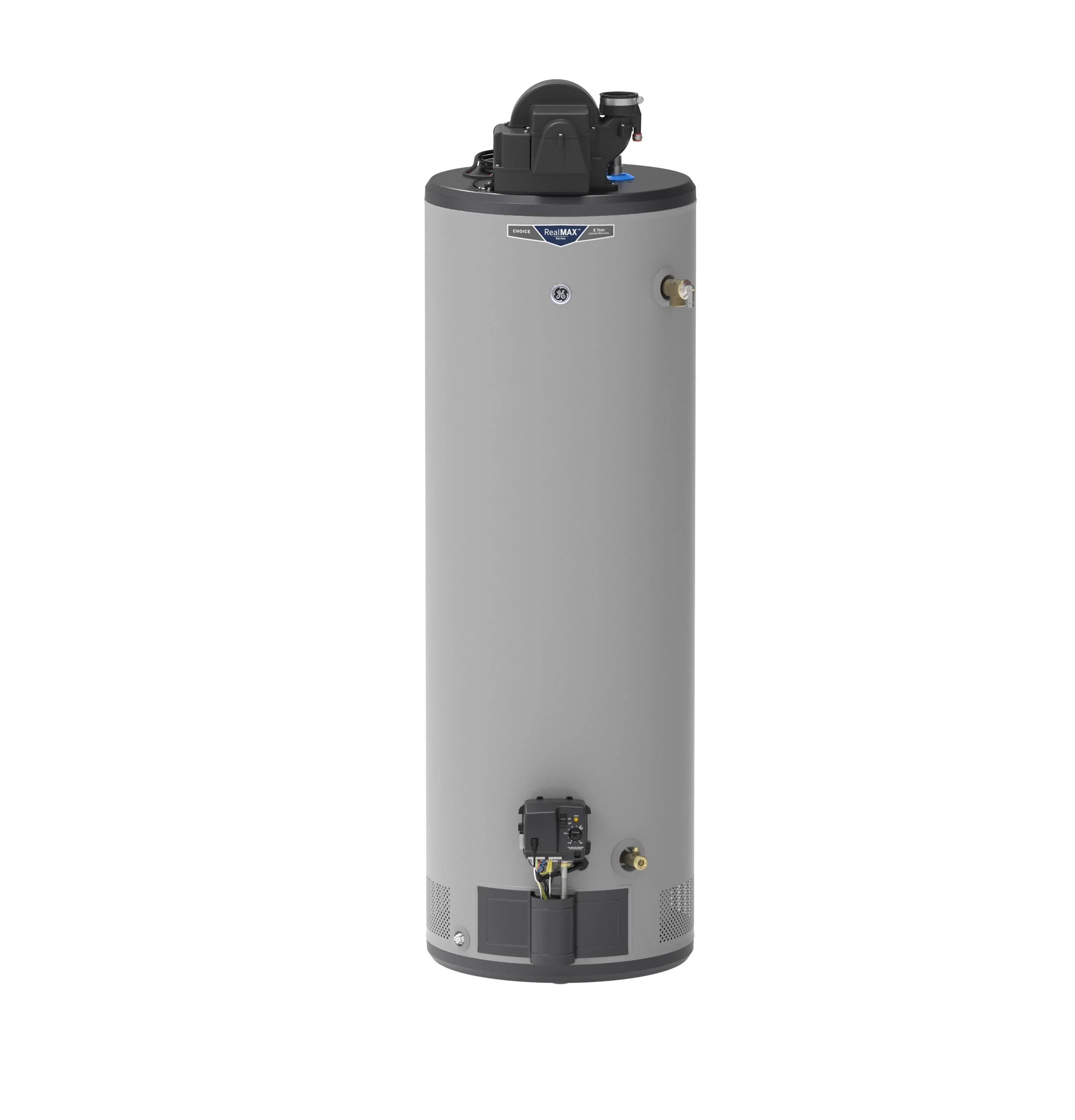 GG40T08AYV GE RealMAX Choice 40-Gallon Tall Natural Gas Power Vent Water Heater