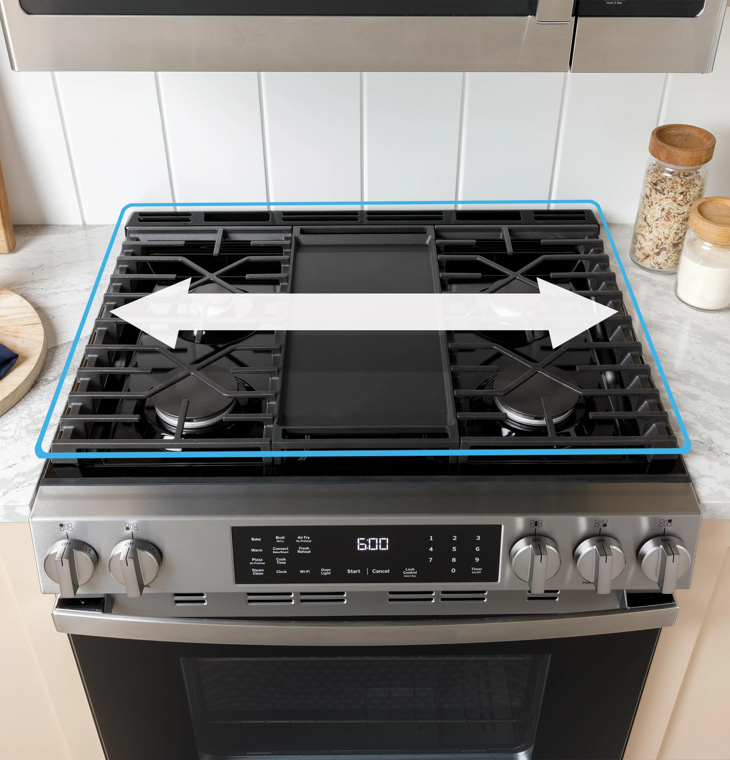 GGS600AVDS GE® 30" Slide-In Front-Control Convection Gas Range with No Preheat Air Fry and EasyWash™ Oven Tray - Image 20