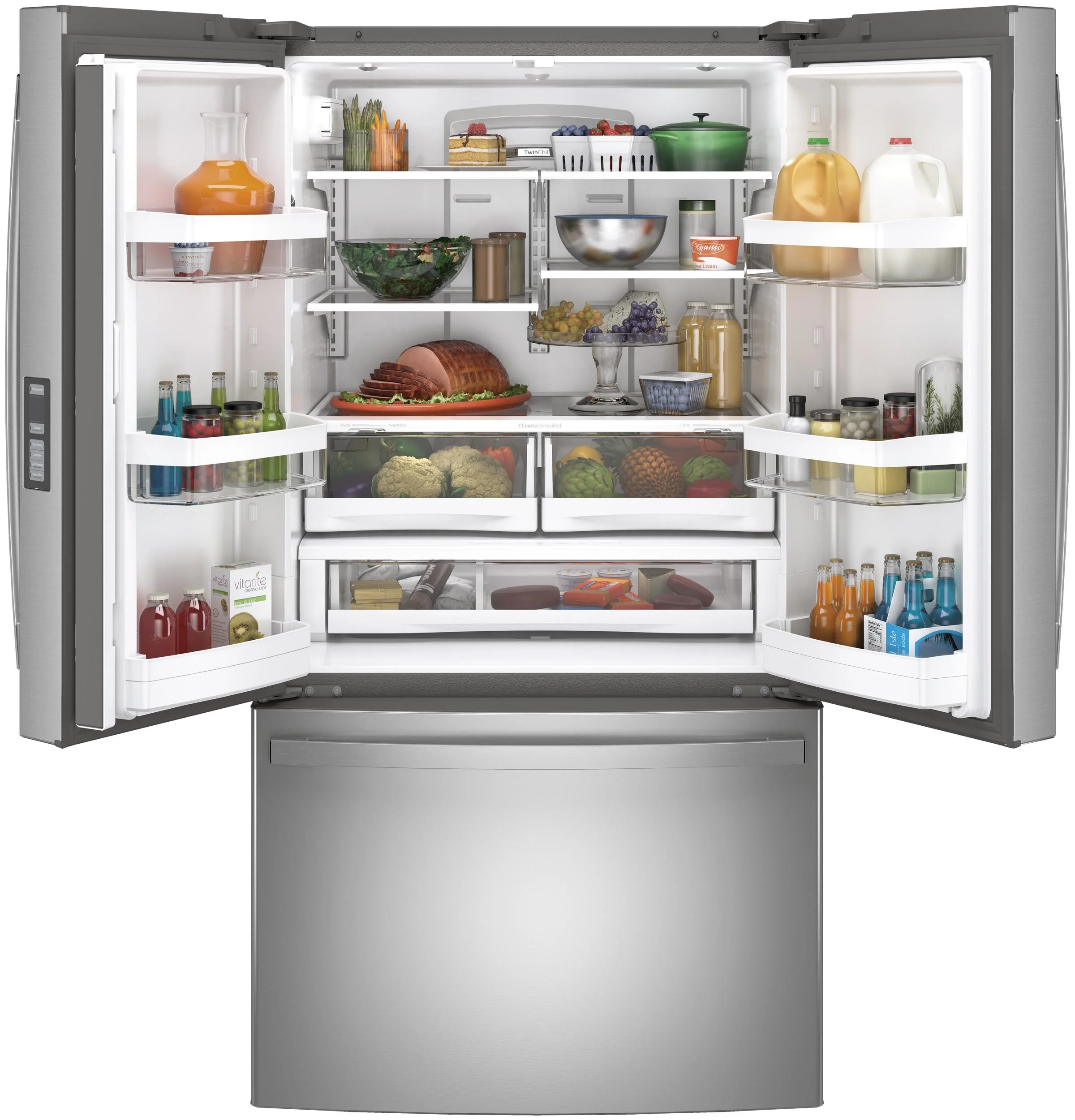 GNE29GYNFS GE® ENERGY STAR® 28.7 Cu. Ft. Fingerprint Resistant French-Door Refrigerator - Image 2