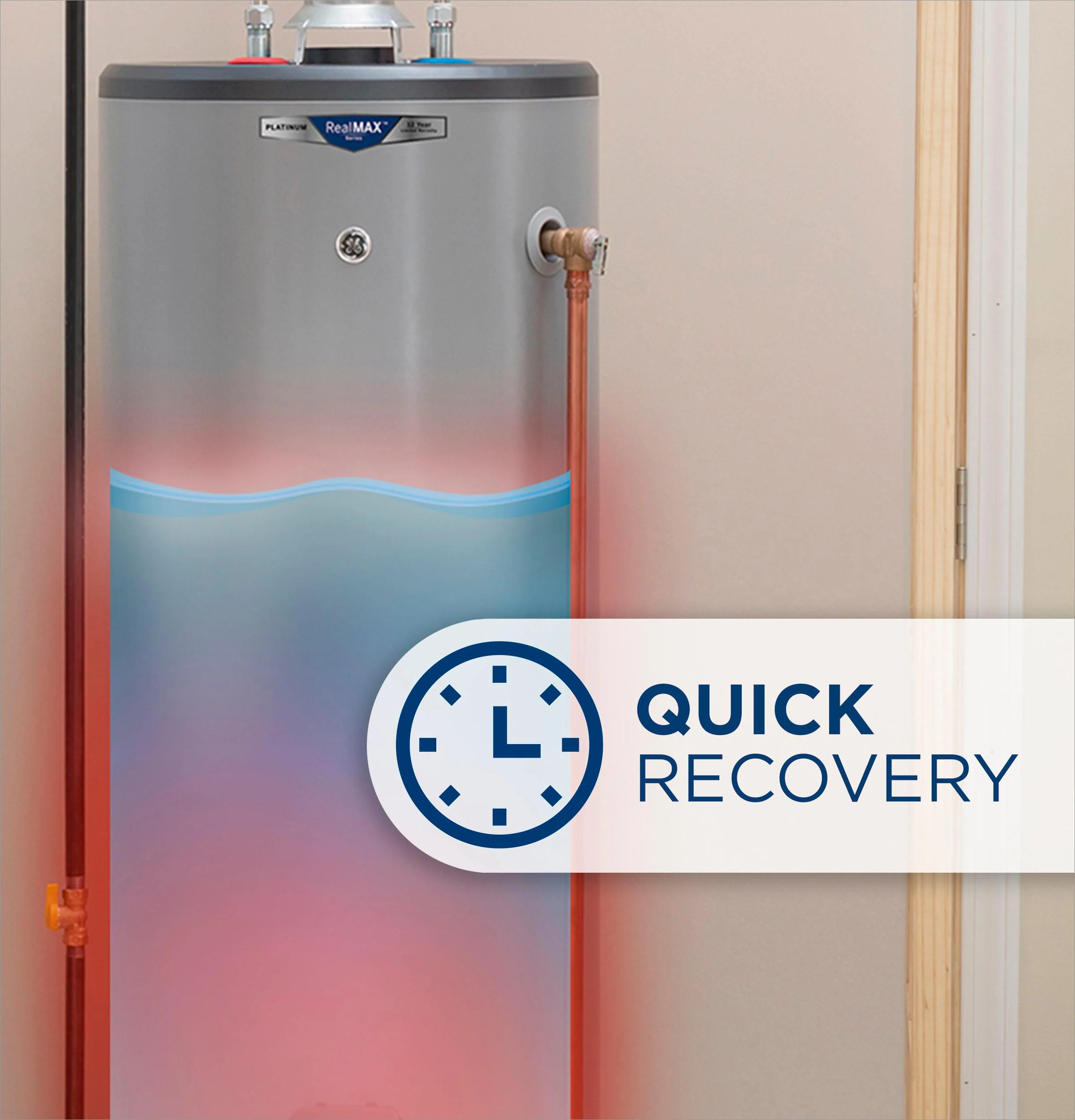 GP50T12BXR GE RealMAX Platinum 50-Gallon Tall Liquid Propane Atmospheric Water Heater - Image 6