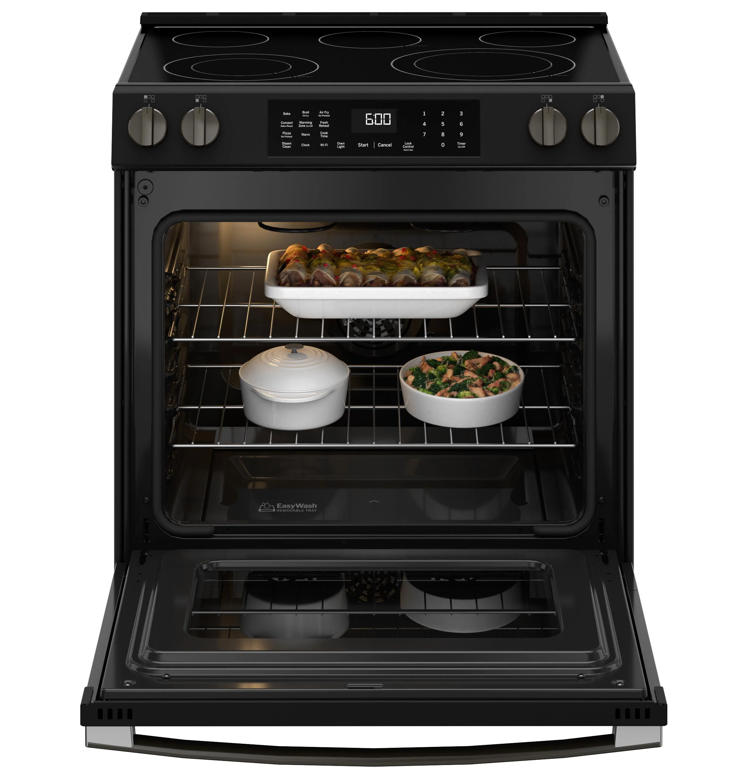 GRS600AVDS GE® ENERGY STAR® 30" Slide-In Electric Convection Range with No Preheat Air Fry and EasyWash™ Oven Tray - Image 4