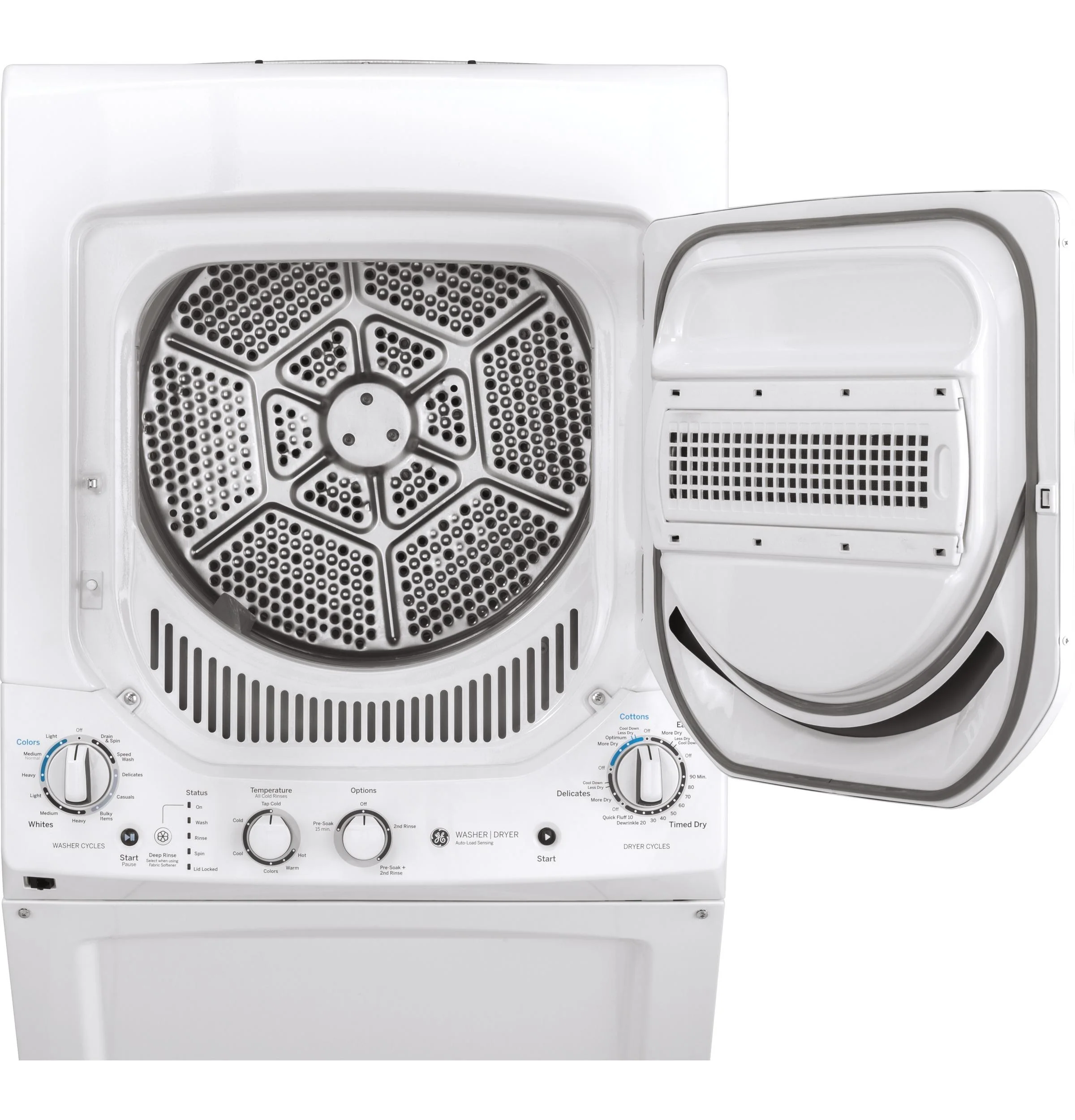 GUD24ESSMWW GE Unitized Spacemaker® 2.3 cu. ft. Capacity Washer with Stainless Steel Basket and 4.4 cu. ft. Capacity Electric Dryer - Image 4