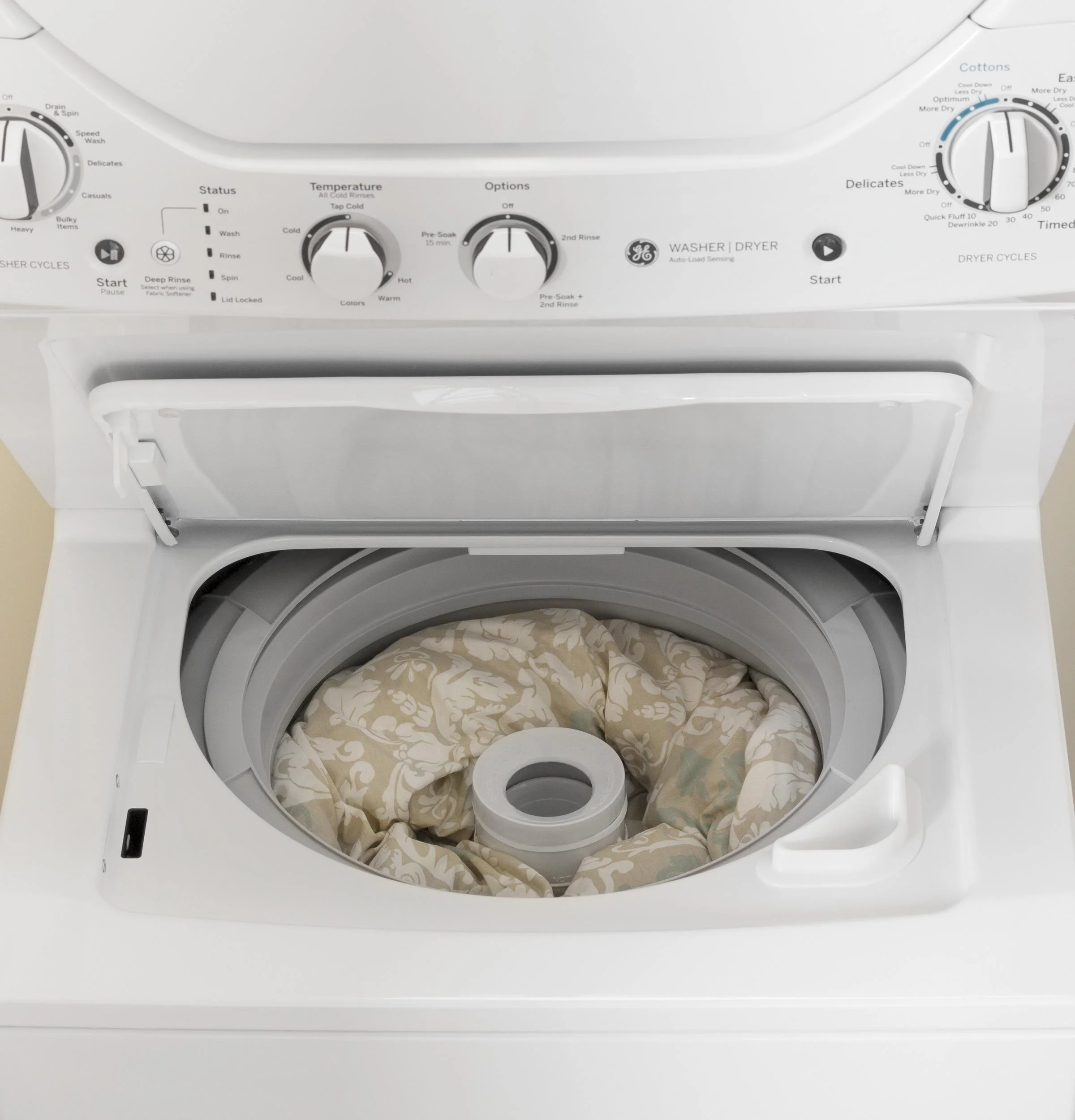 GUD24GSSMWW GE Unitized Spacemaker® 2.3 cu. ft. Capacity Washer with Stainless Steel Basket and 4.4 cu. ft. Capacity Gas Dryer - Image 16