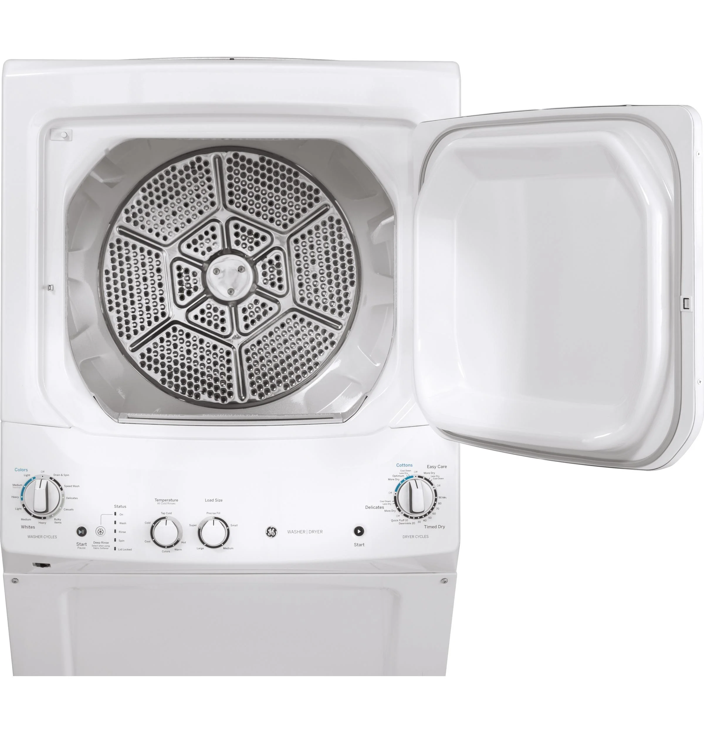 GUD27ESSMWW GE Unitized Spacemaker® 3.8 cu. ft. Capacity Washer with Stainless Steel Basket and 5.9 cu. ft. Capacity Electric Dryer - Image 4