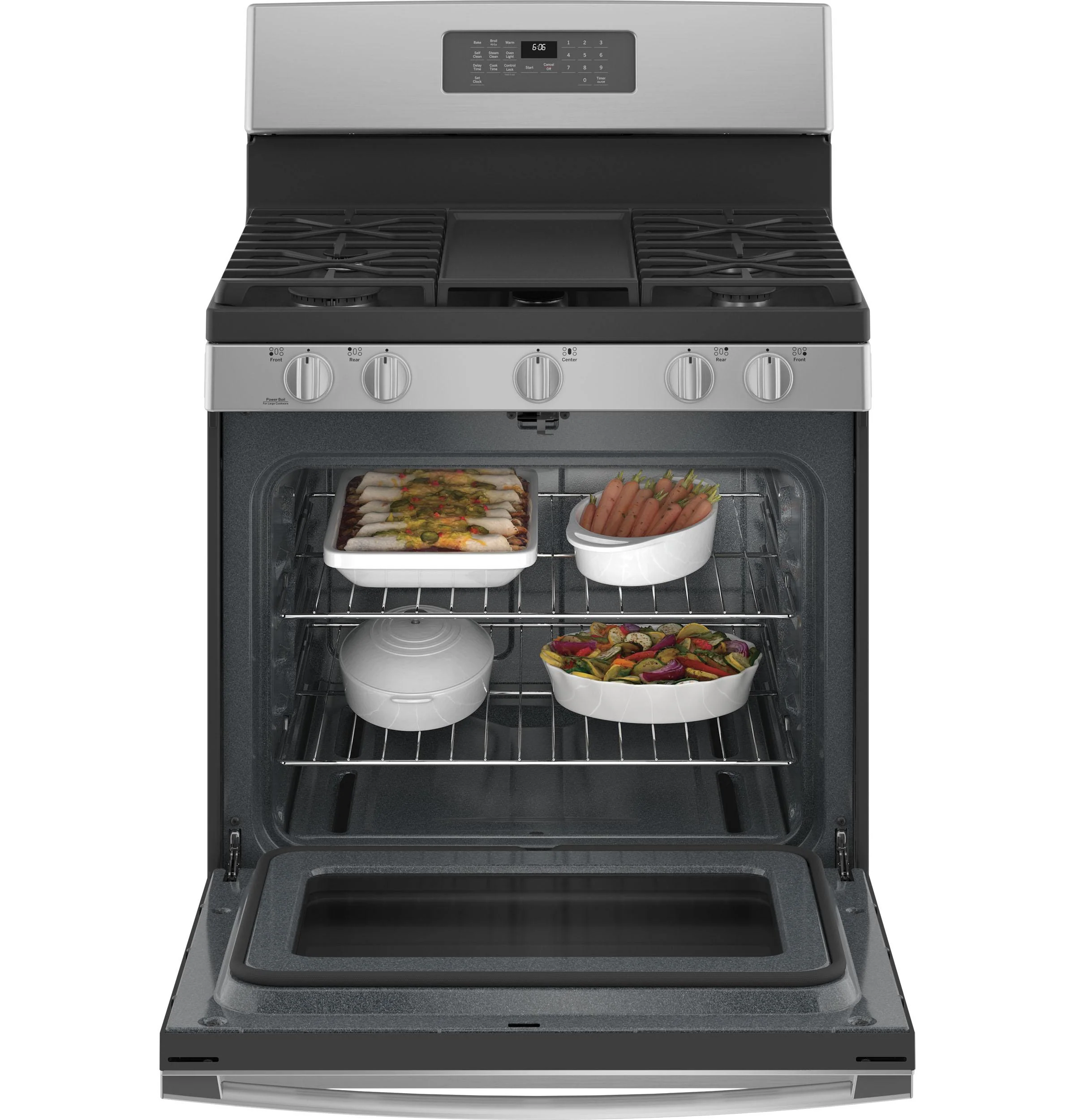 GE® 30" Free-Standing Gas Fingerprint Resistant Range - Image 3