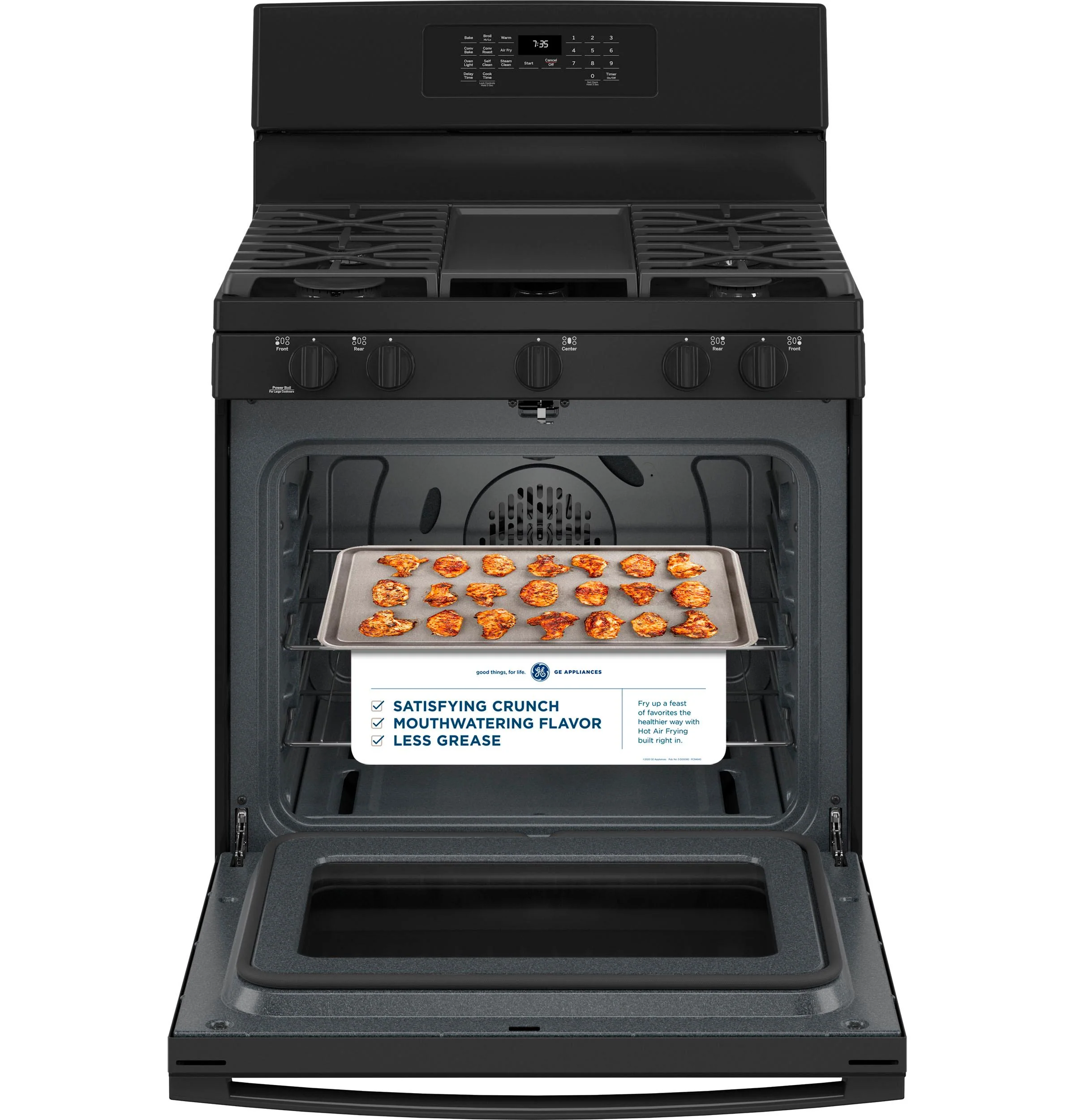 JGB735DPBB GE® 30" Free-Standing Gas Convection Range with No Preheat Air Fry - Image 14
