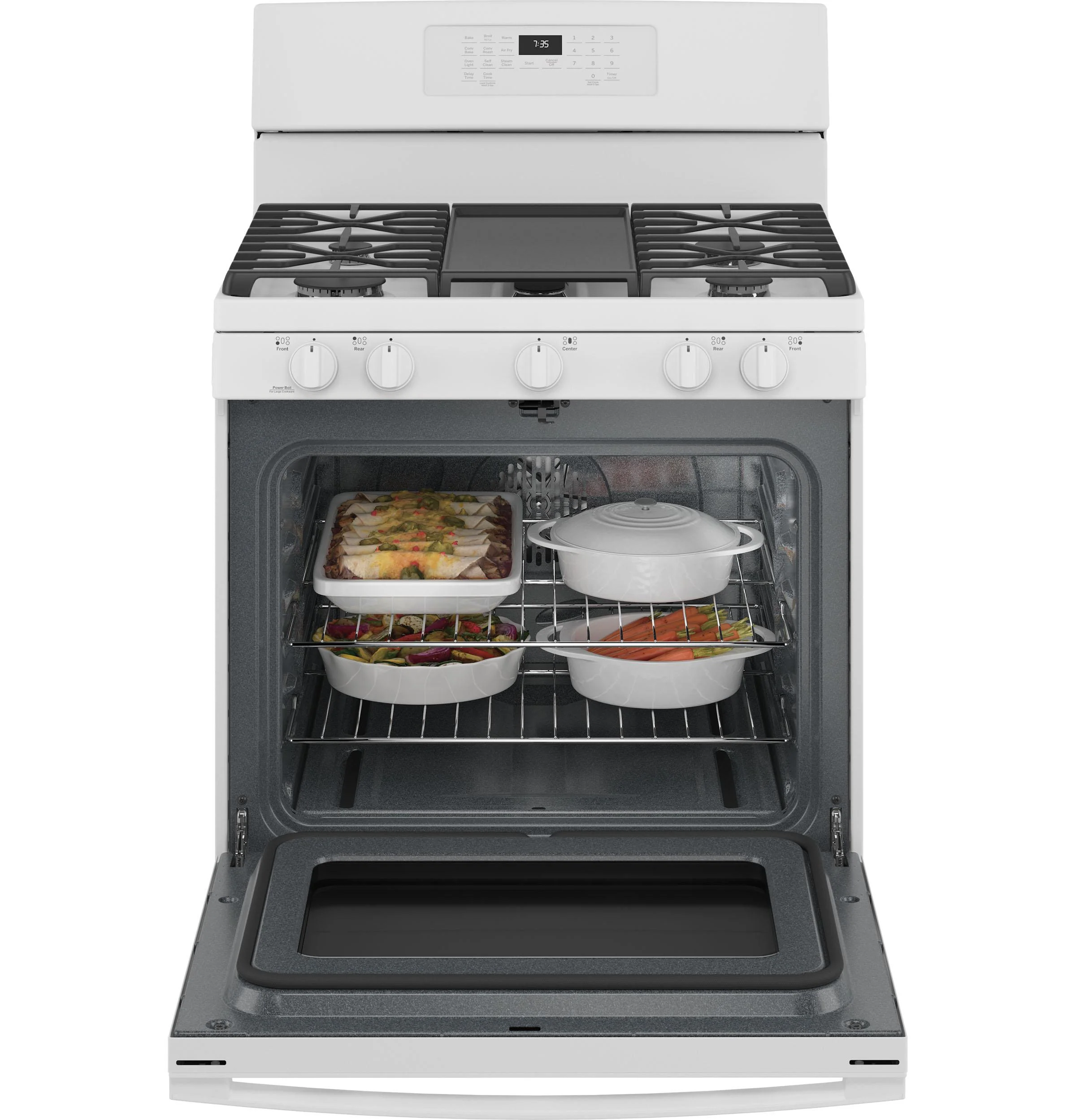 JGB735DPWW GE® 30" Free-Standing Gas Convection Range with No Preheat Air Fry - Image 18
