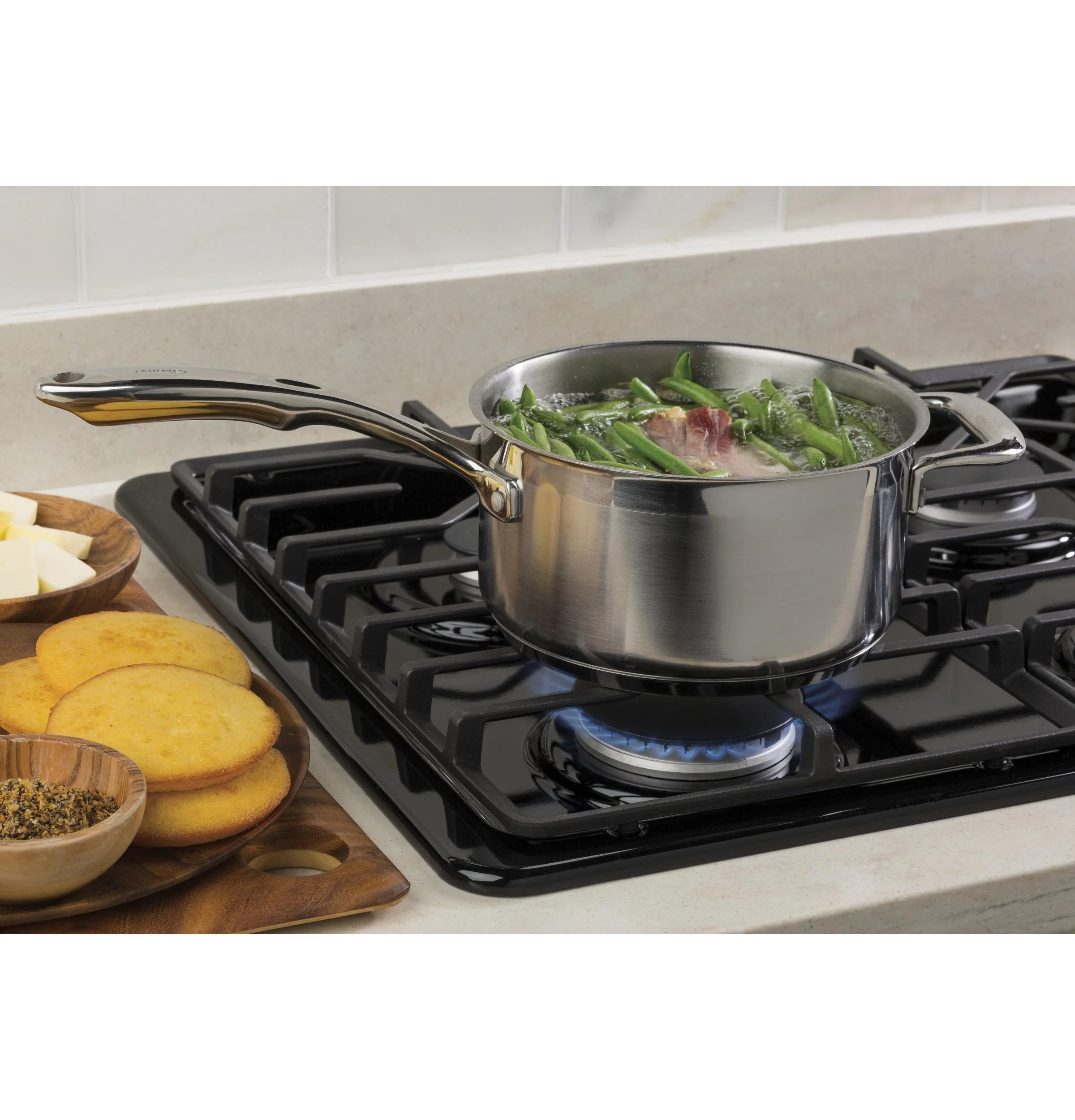 JGP3030DLBB GE® 30" Built-In Gas Cooktop with Dishwasher-Safe Grates - Image 4