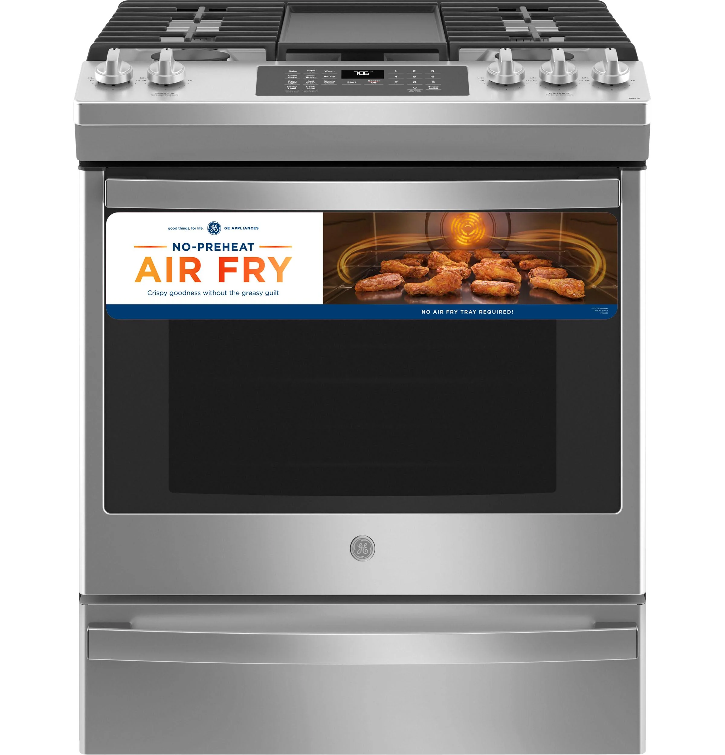 JGS760SPSS GE® 30" Slide-In Front-Control Convection Gas Range with No Preheat Air Fry - Image 10