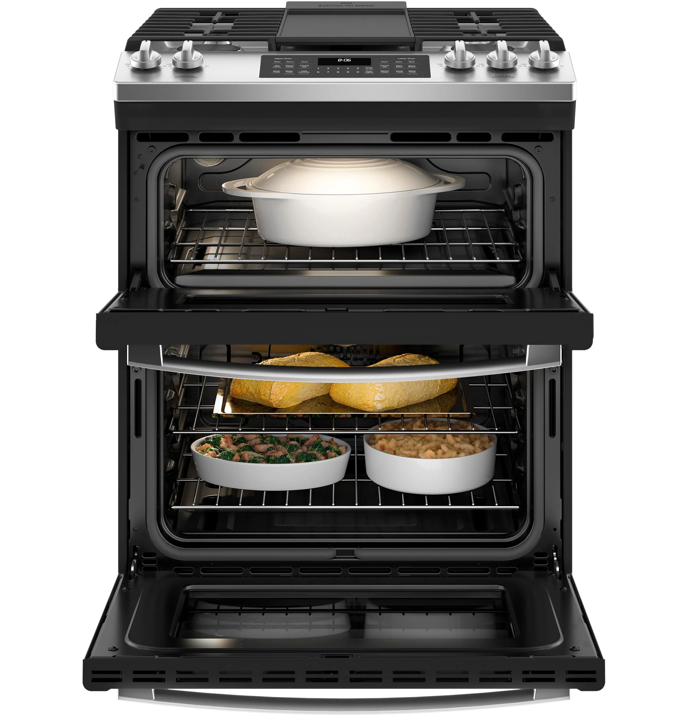 JGSS86SPSS GE 30" Slide-In Front Control Gas Double Oven Range - Image 3
