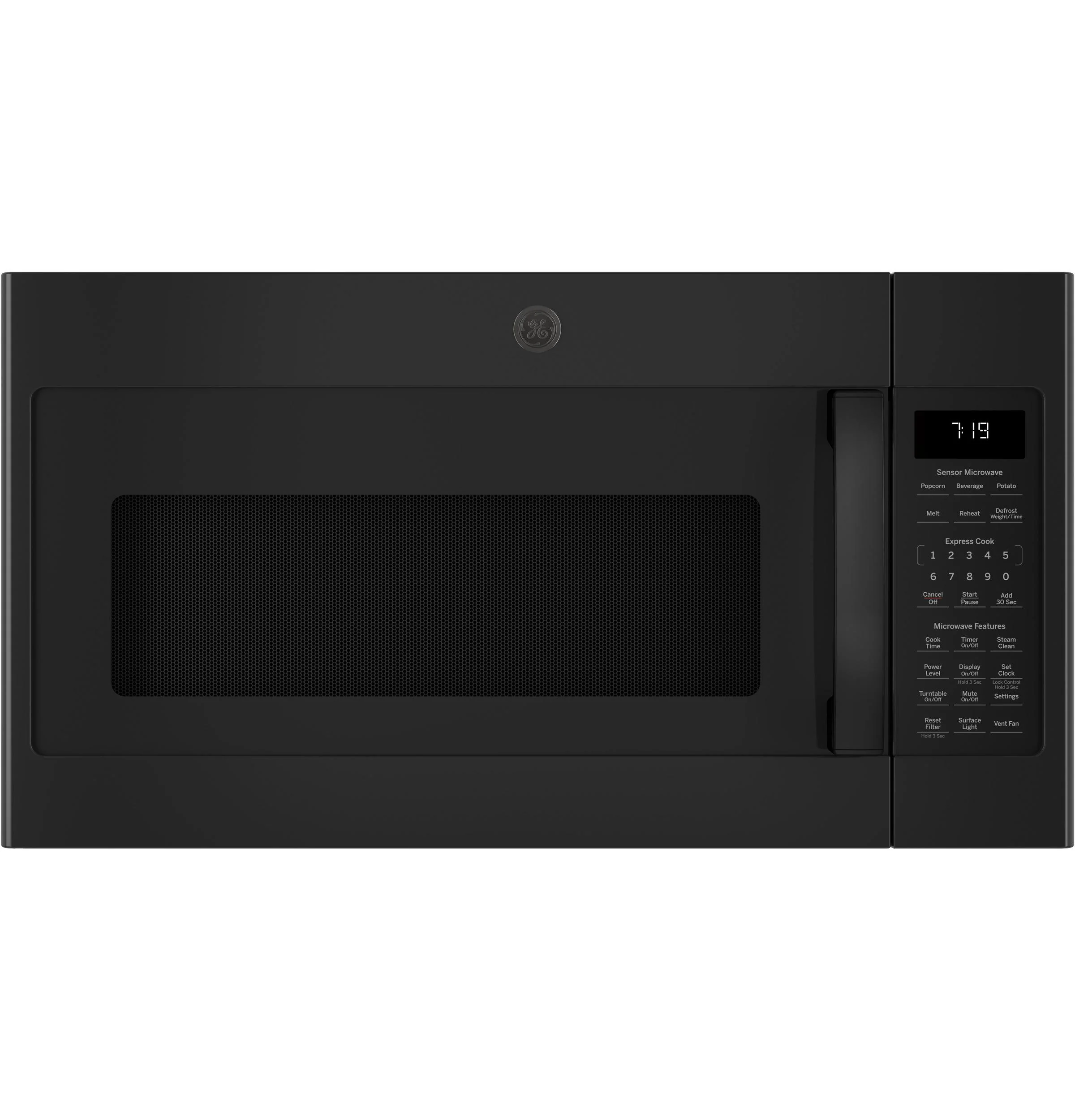JNM7196DKBB GE® 1.9 Cu. Ft. Over-the-Range Sensor Microwave Oven with Recirculating Venting
