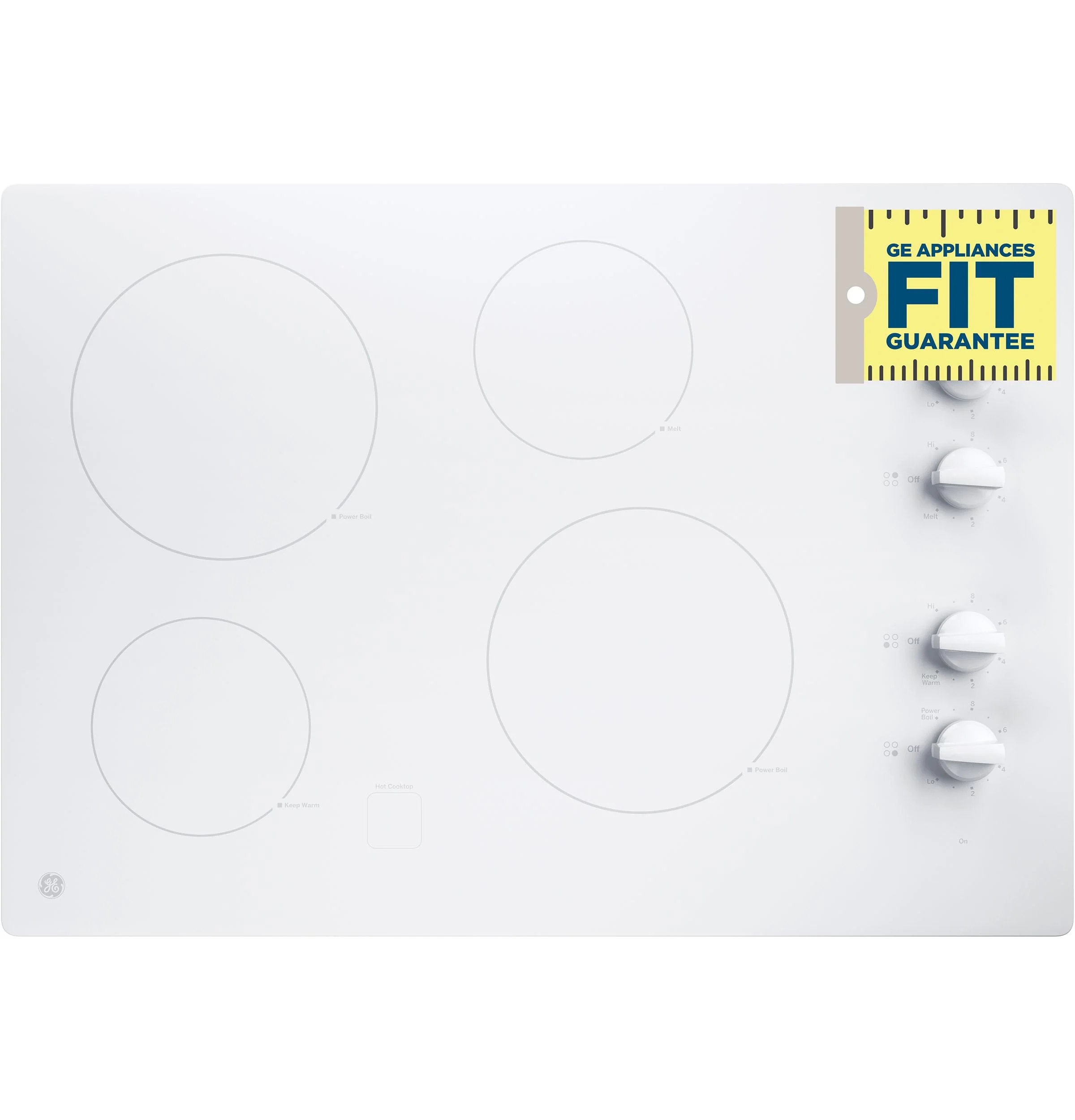 JP3030TWWW GE® 30" Built-In Knob Control Electric Cooktop - Image 4