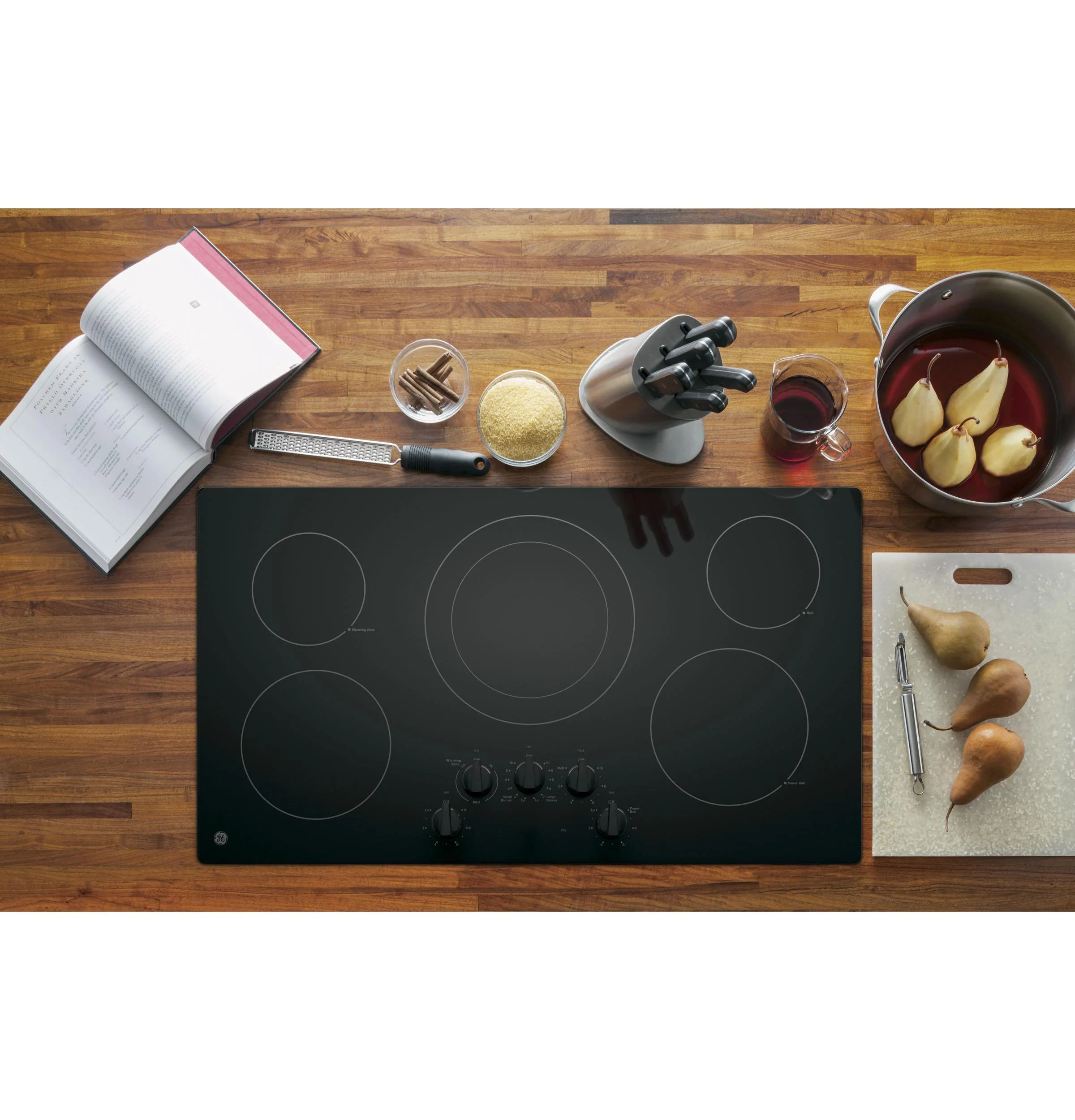JP3036DLBB GE® 36" Built-In Knob Control Electric Cooktop - Image 2