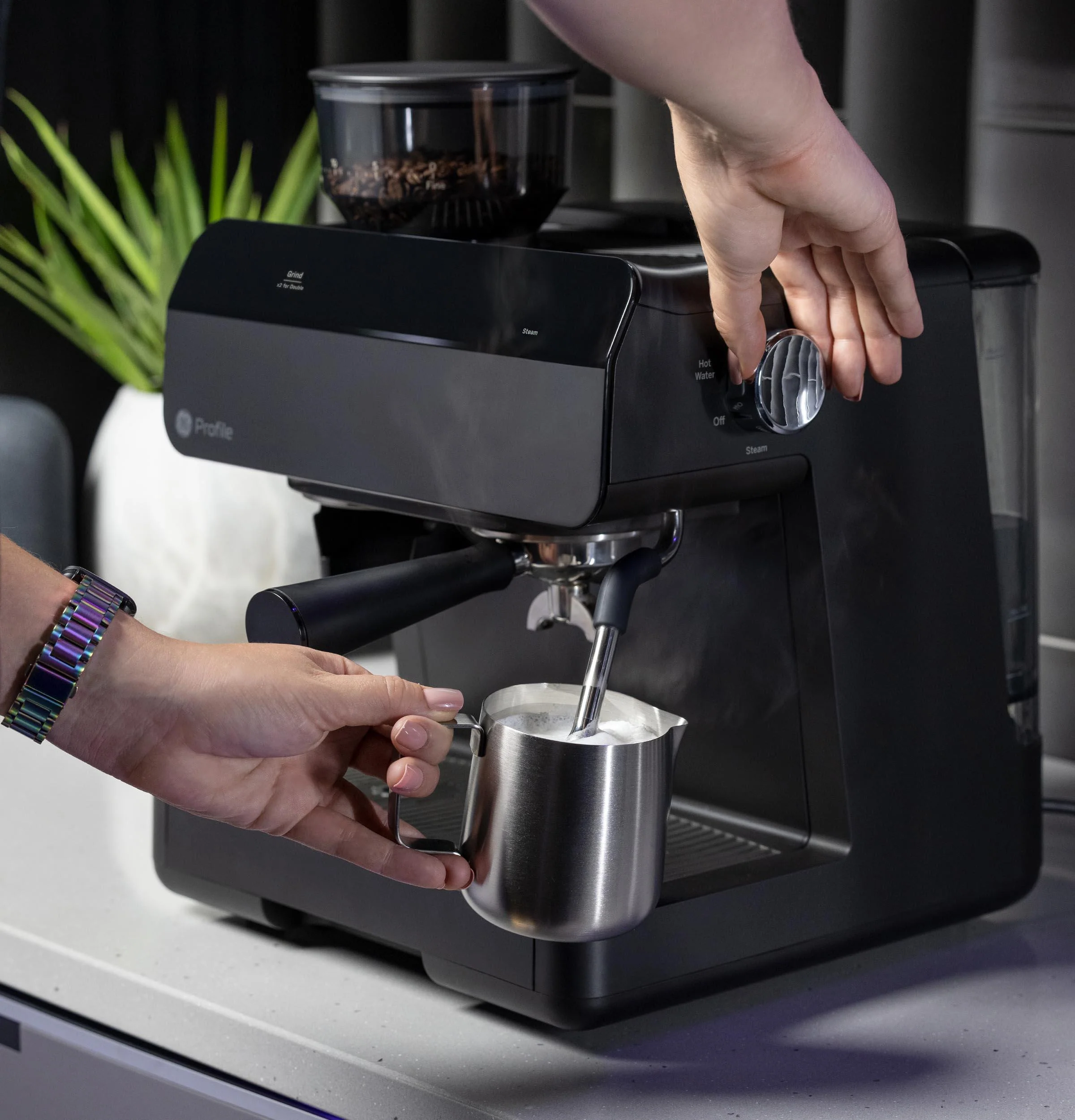 P7CESAS6RBB GE Profile™ Semi Automatic Espresso Machine + Frother - Image 5