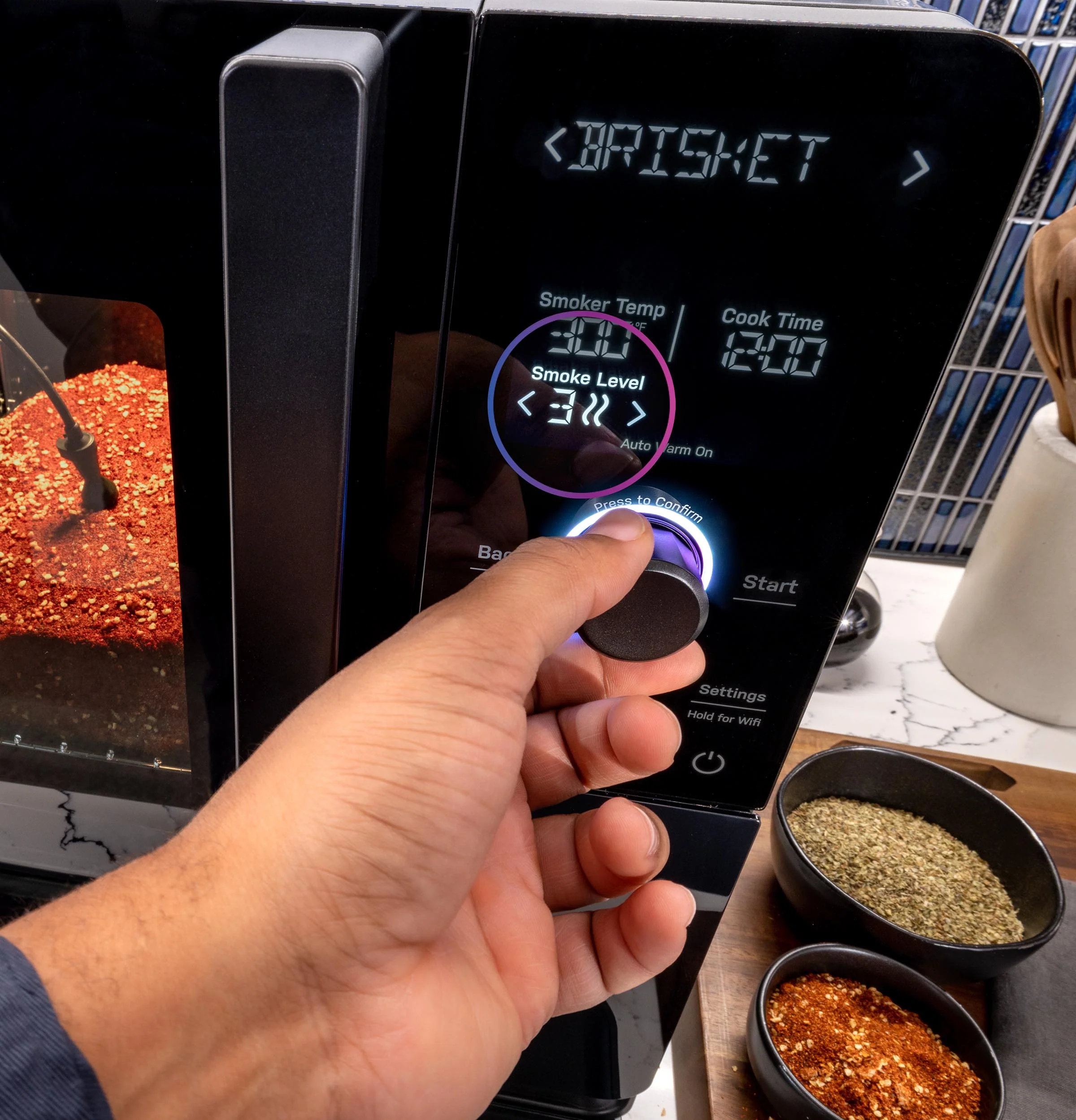 P9SBAAS6VBB GE Profile™ Smart Indoor Pellet Smoker - Image 9