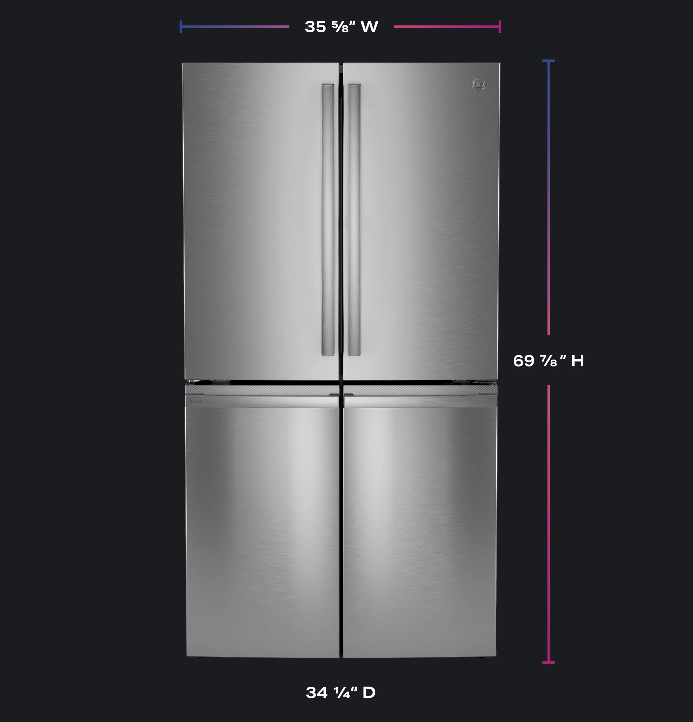 PAD28BYTFS GE Profile™ ENERGY STAR® 28.4 Cu. Ft. Quad-Door Refrigerator with Dual-Dispense AutoFill Pitcher and Door in Door - Image 5