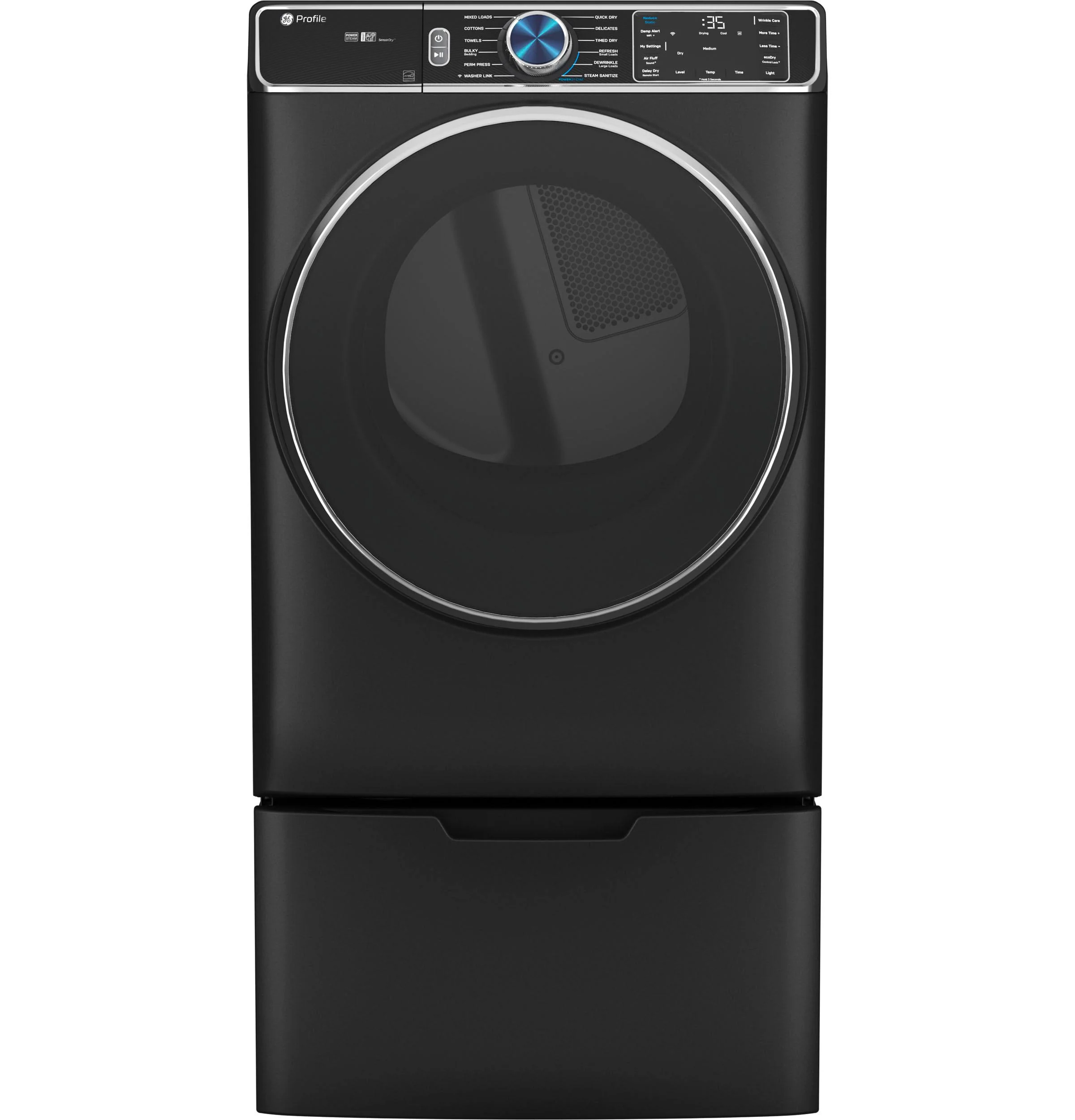 PFD95ESPTDS GE Profile™ ENERGY STAR® 7.8 cu. ft. Capacity Smart Front Load Electric Dryer with Steam and Sanitize Cycle - Image 3