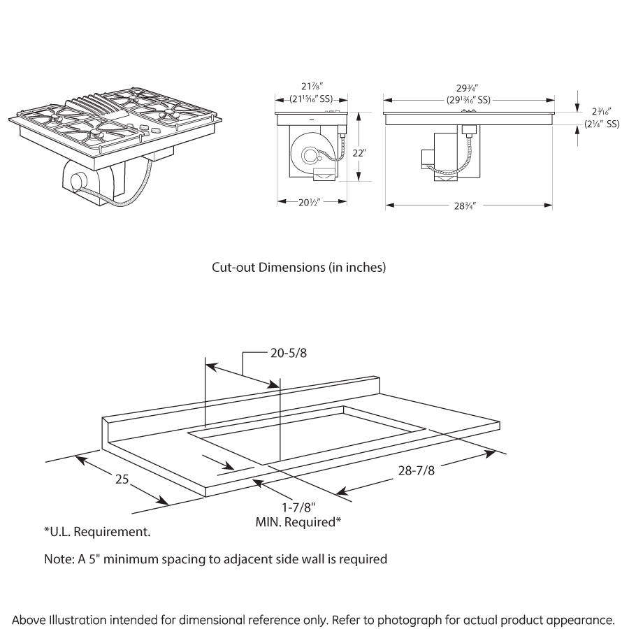 PGP9830DRBB GE Profile™ 30" Built-In Gas Downdraft Cooktop - Image 11